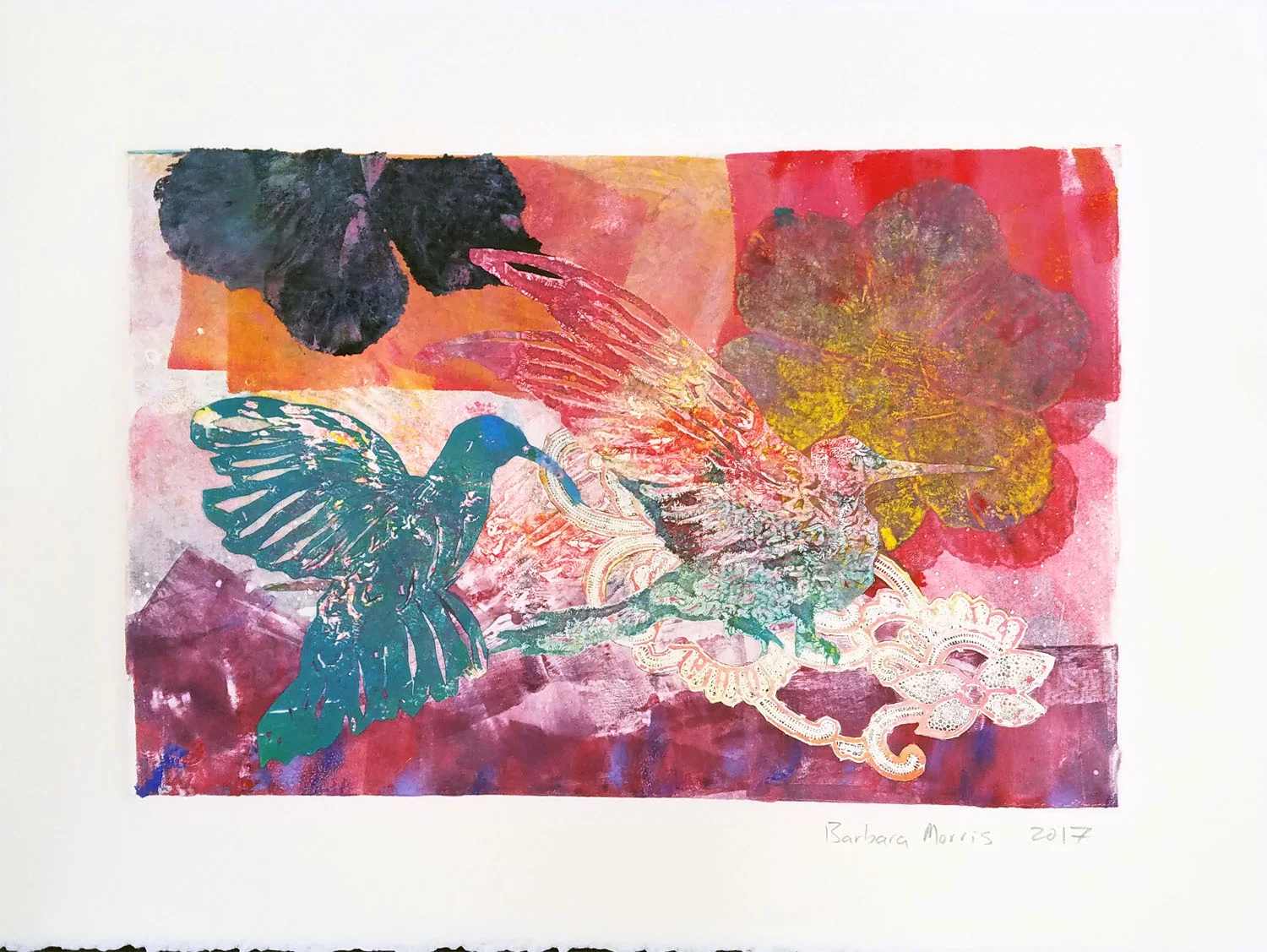 Hummingbird Series XVII, monotype, 11" x 15" 2017