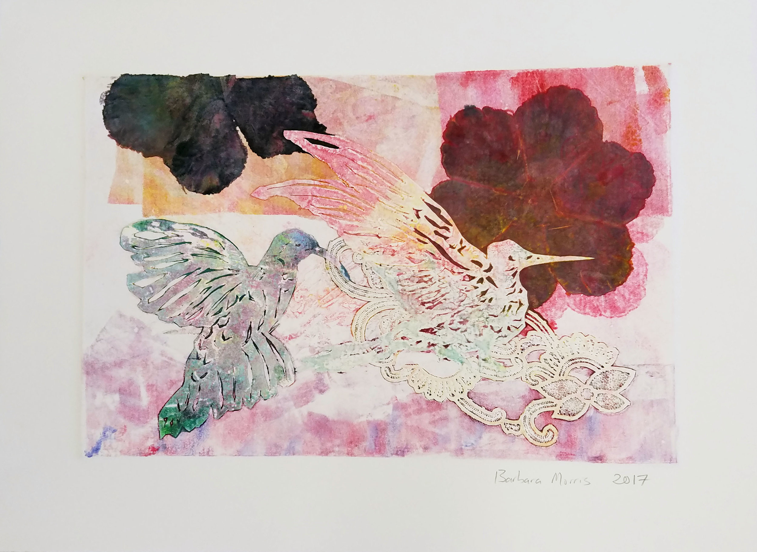 Hummingbird Series XVI, monotype, 11" x 15" 2017