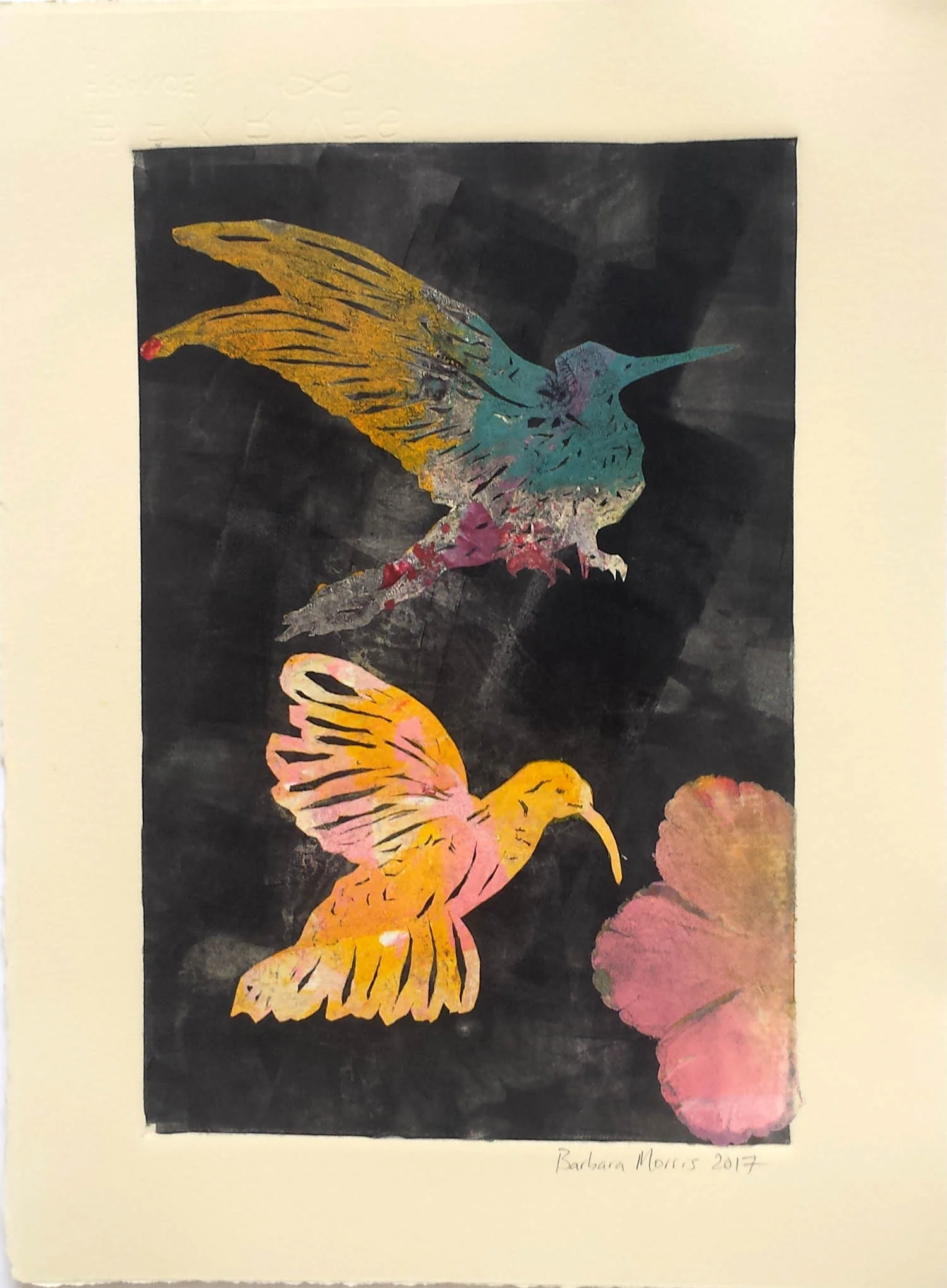 Hummingbird Series V, monotype, 11" x 15" 2017