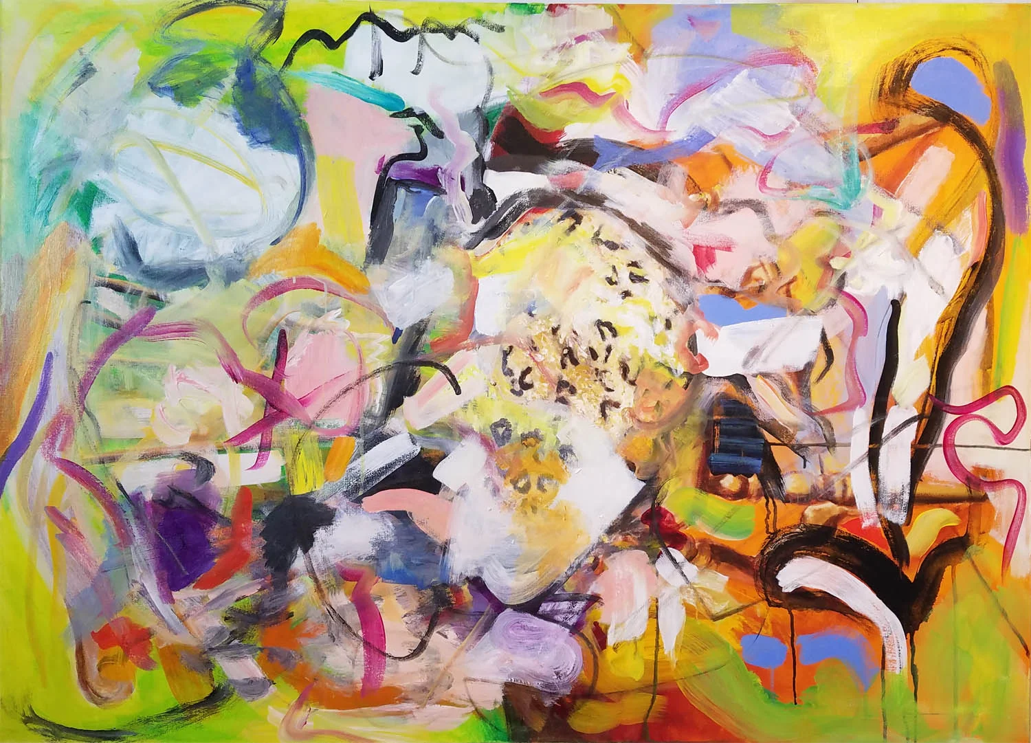 Leopardskin Pillbox Hat, acrylic on canvas, 36" x 48" 2018