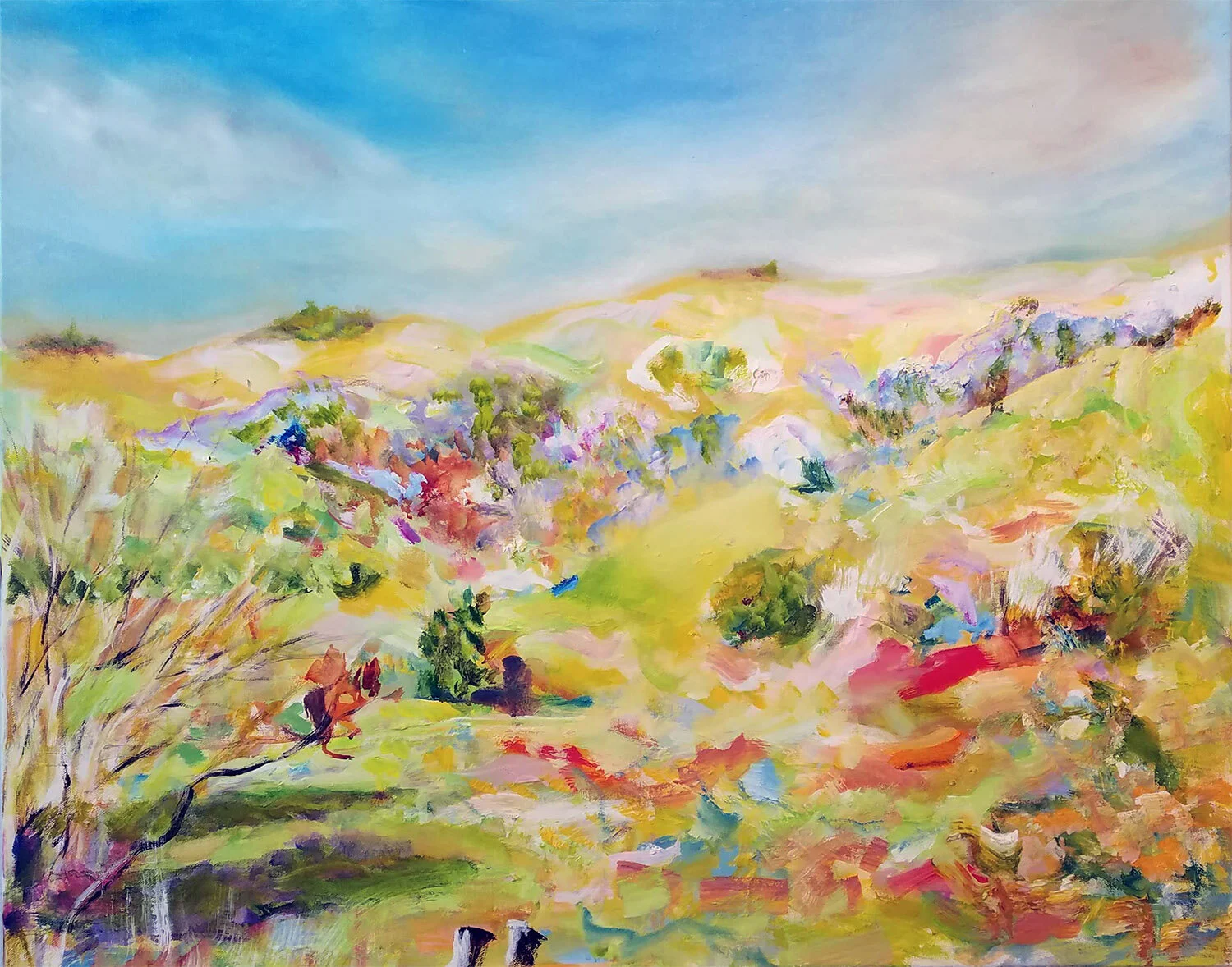 Woodacre Hills, 24" x 30", oil on canvas 2019