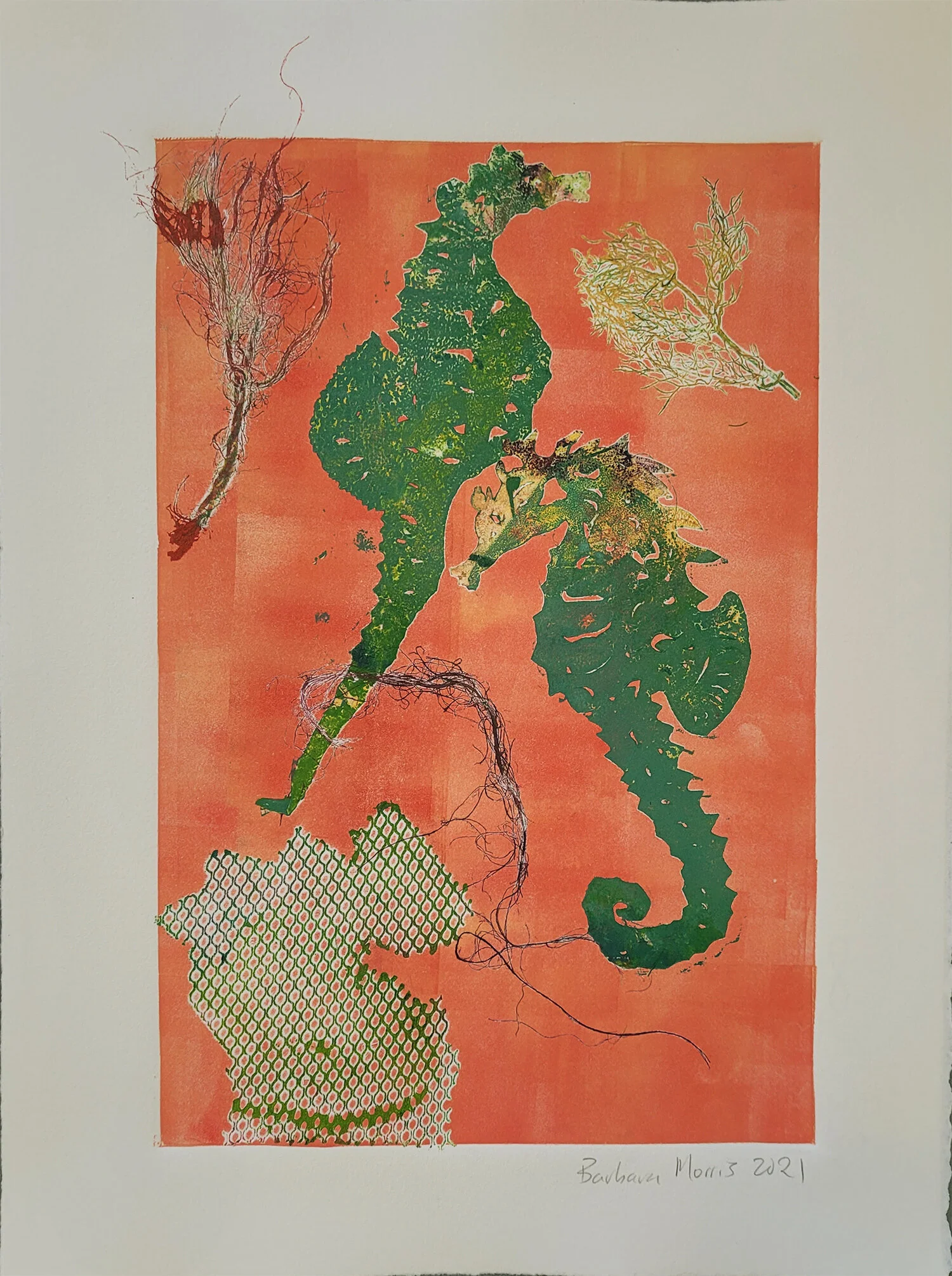 Sea Horse Series XIV, monotype, 15" x 11" 2021