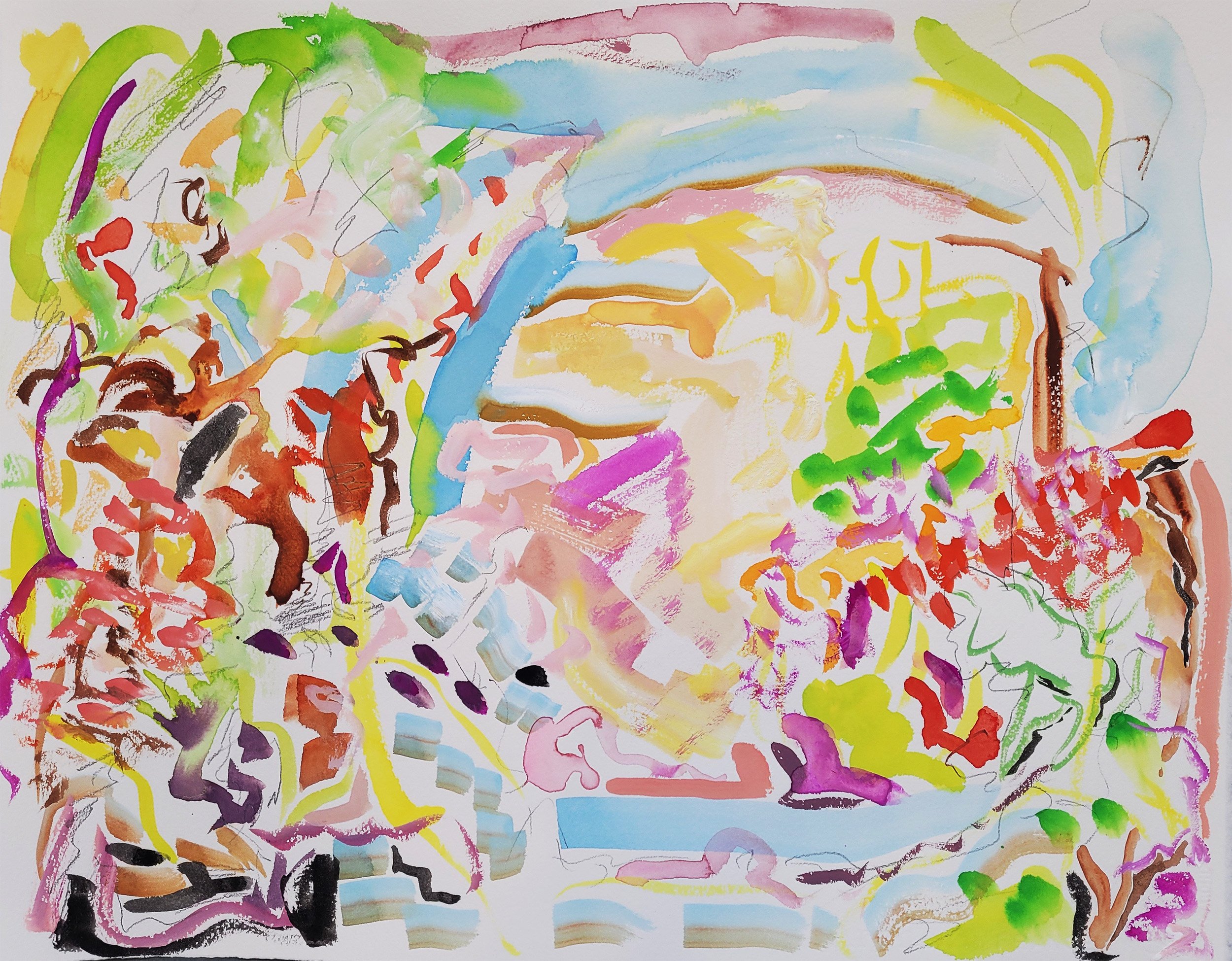 Untitled 1 gouache on paper 16" x 20" 2022