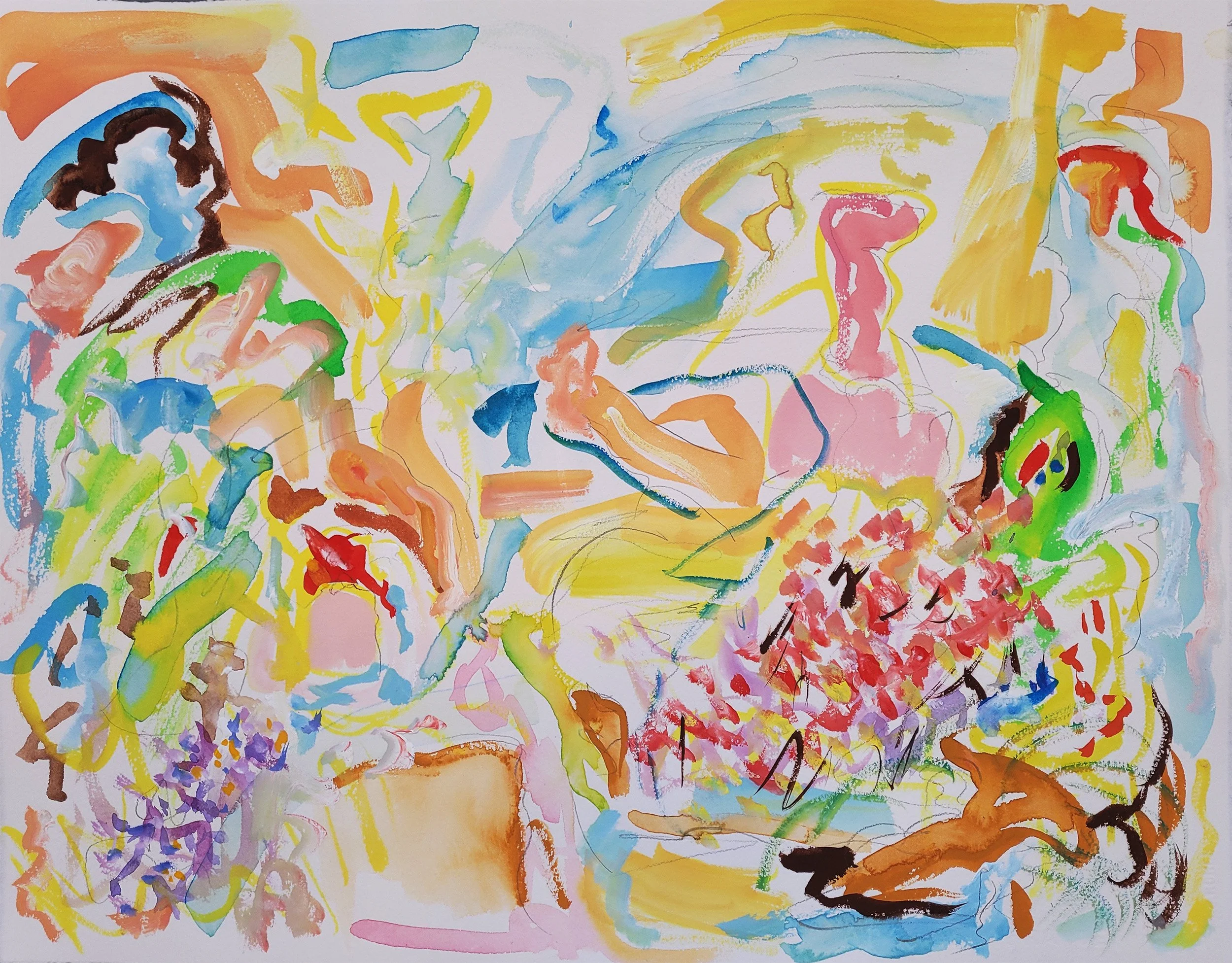 Untitled 2 gouache on paper 16" x 20" 2022