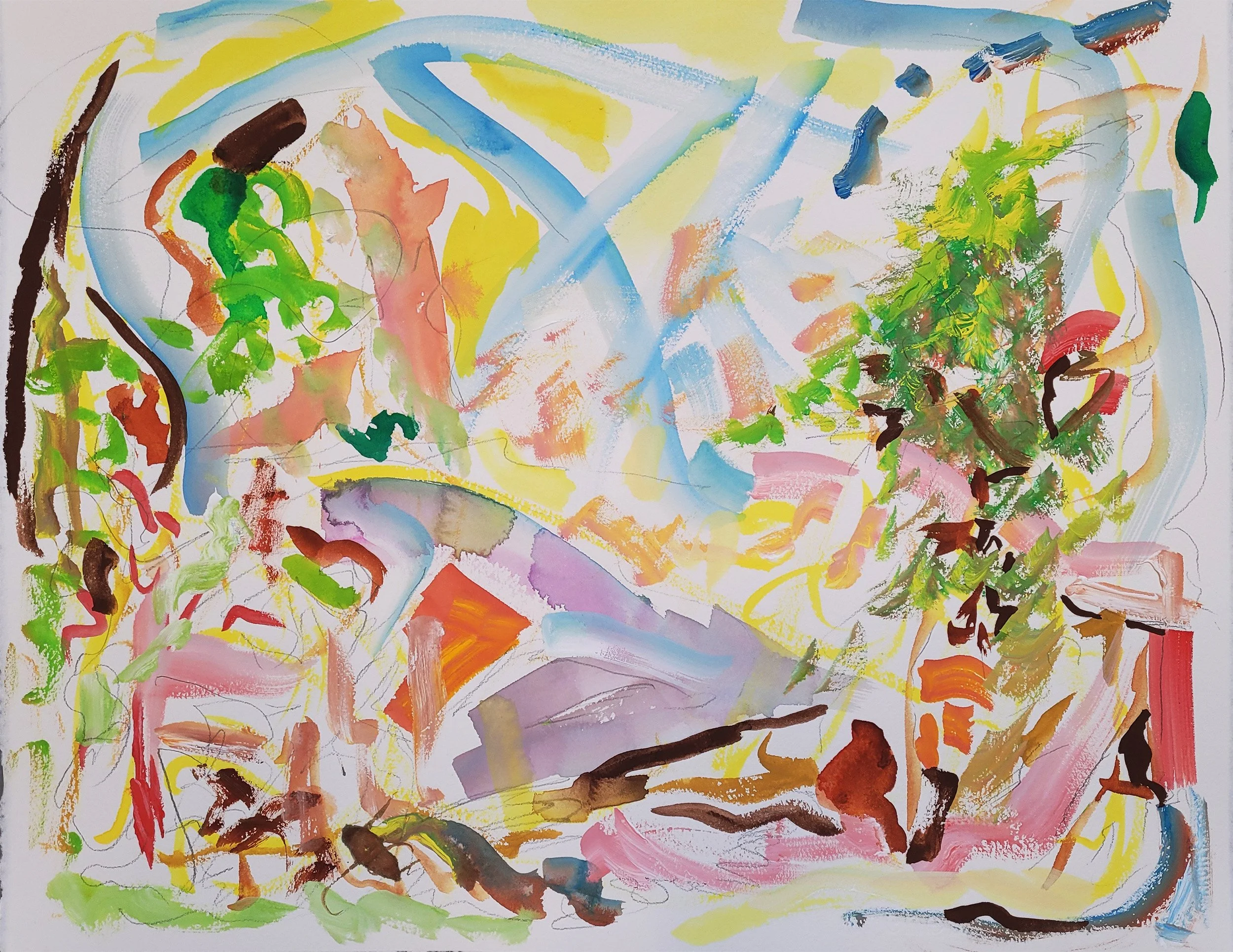Untitled 4 gouache on paper 16" x 20" 2022