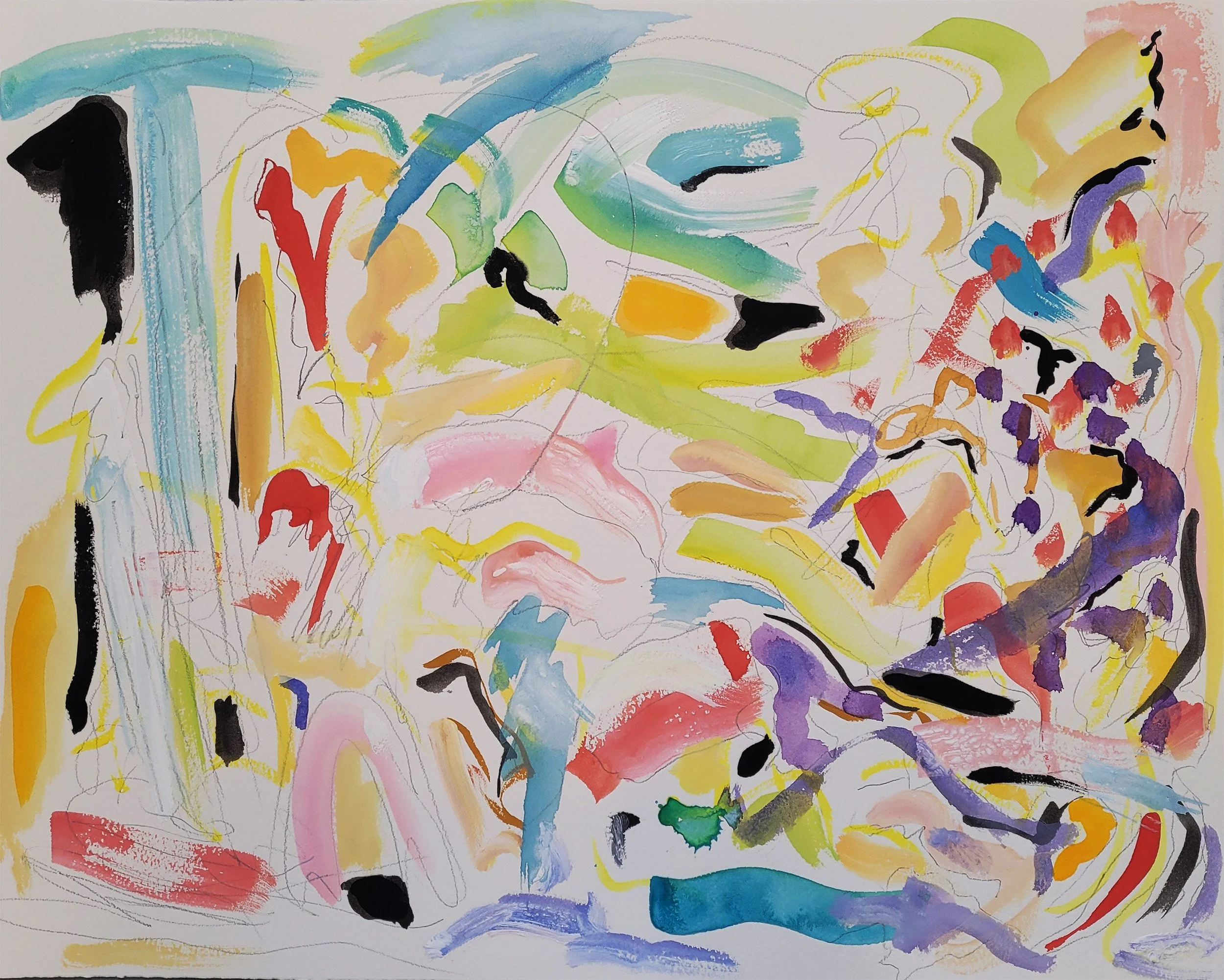 Untitled 5 gouache on paper 16" x 20" 2022