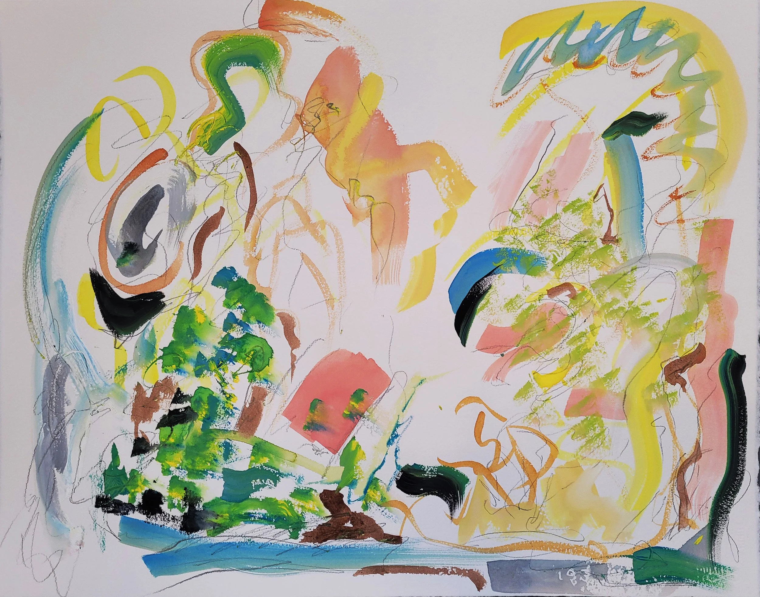 Untitled 6 gouache on paper 16" x 20" 2022