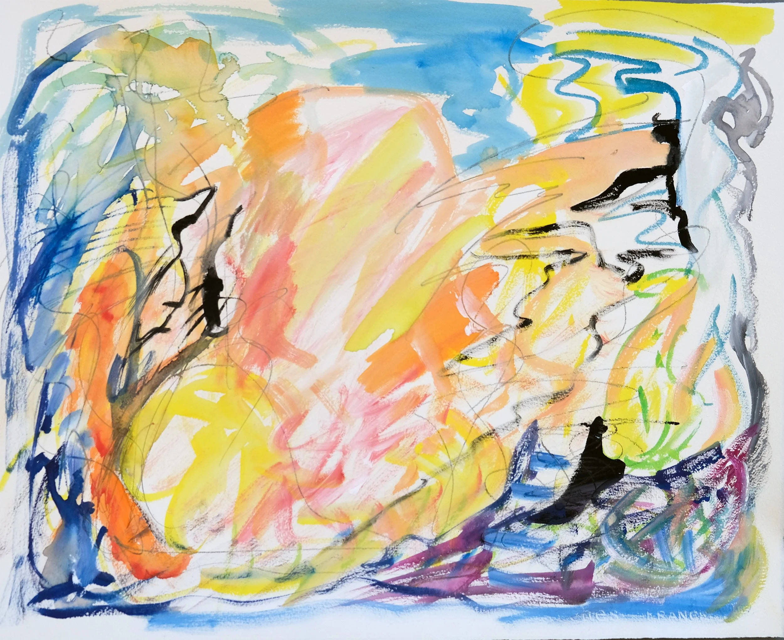 Untitled Gouache 2, 16" x 20", gouache on paper 2024
