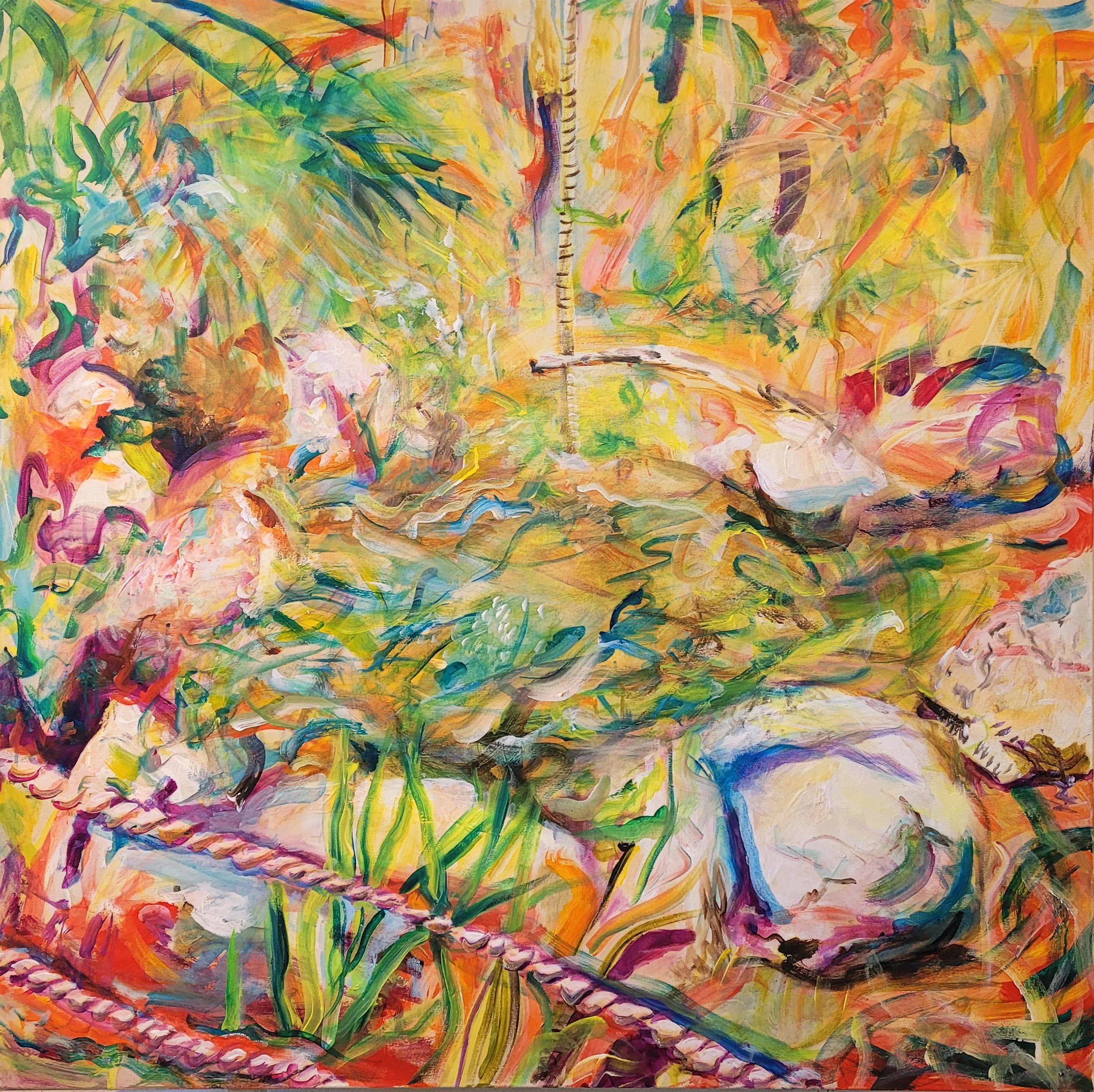 Chasing Waterfalls II acrylic on canvas 48" x 48" 2024