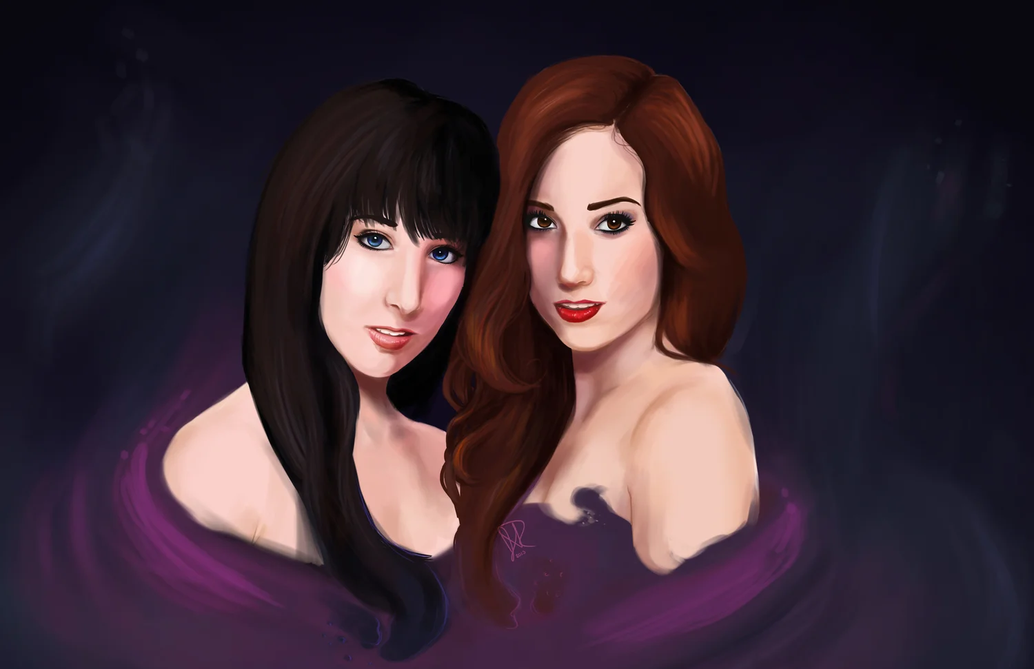 The Hillywood Show approved and reblogged this image in multiple places. They also utilized it for a live streaming event they did. (Left: Hannah Hindi, Right: Hilly Hindi)