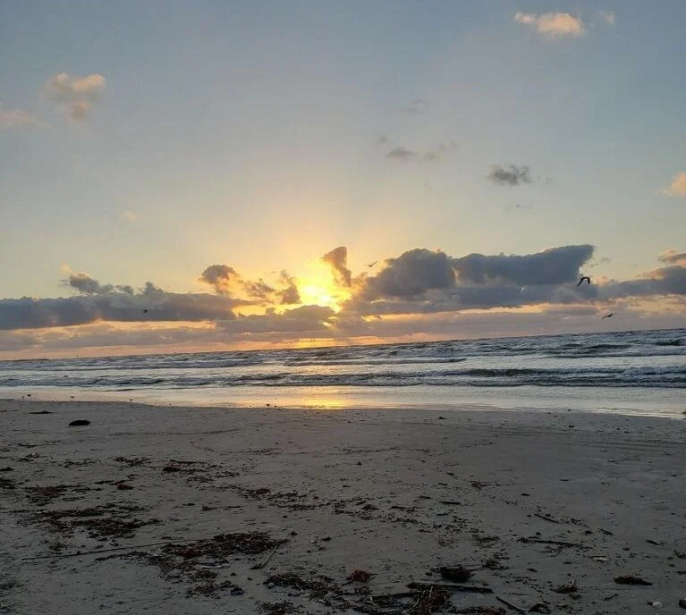 Sunrise by the sea, during a coastal women’s retreat. Photograph credit: Michelle Garza.