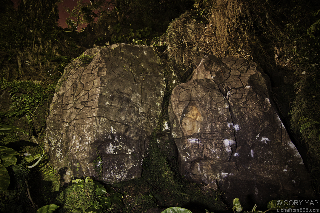 The dense, cracked basalt of the Town Boulders. PC: Cory Yap / Aloha From 808