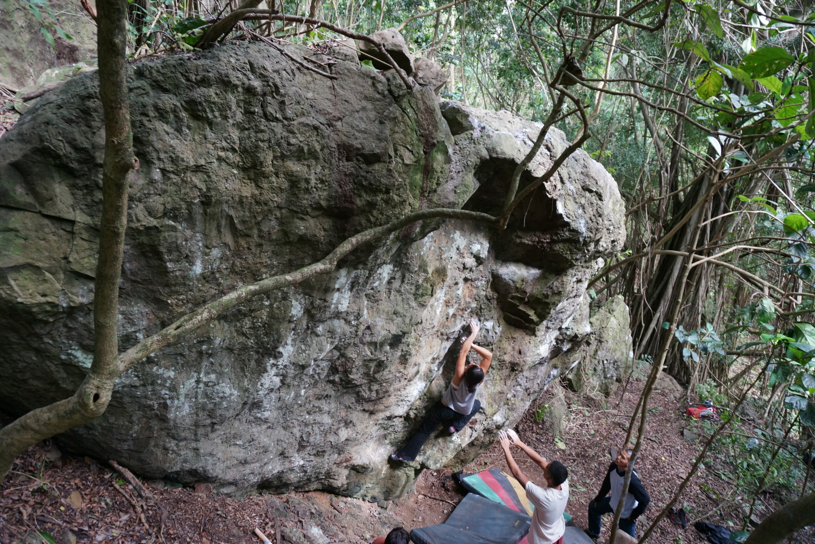 Nancy on the incredible The Dust (V4). PC: Matt Lutey