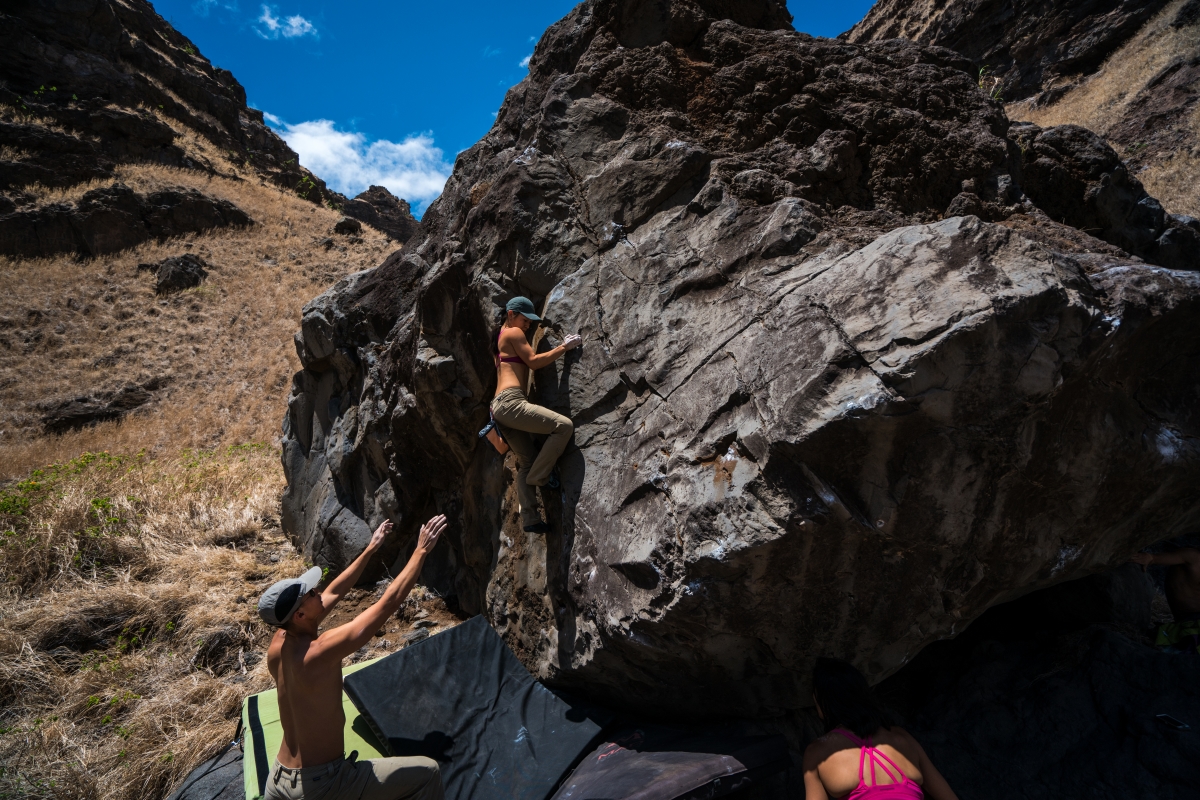 Rosie slab climbing on thousand degree rock. PC: Andrew Agcaoili