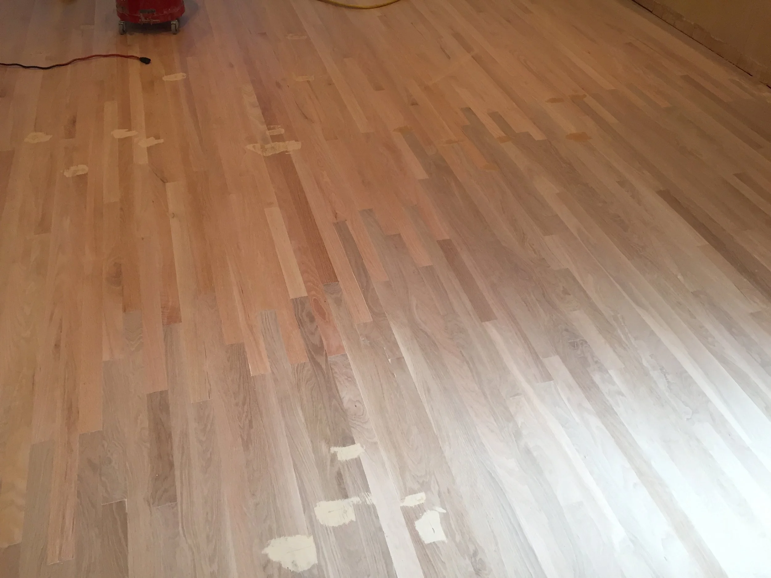white oak and red oak mixed floor