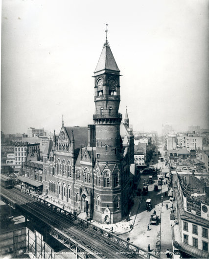 The 1877 Jefferson Market Courthouse, as it appeared in 1906.