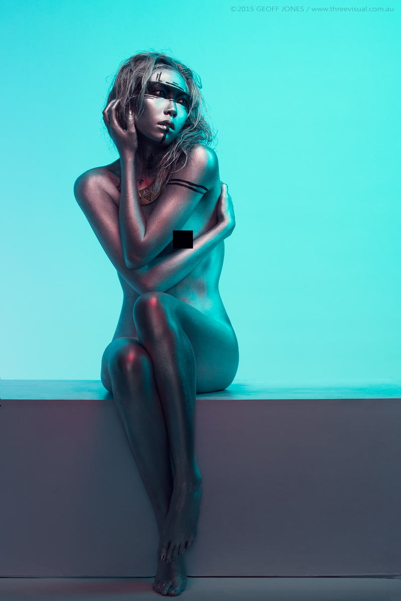 Metalic body paint with Cassandra Lee and Fiona [NSFW]