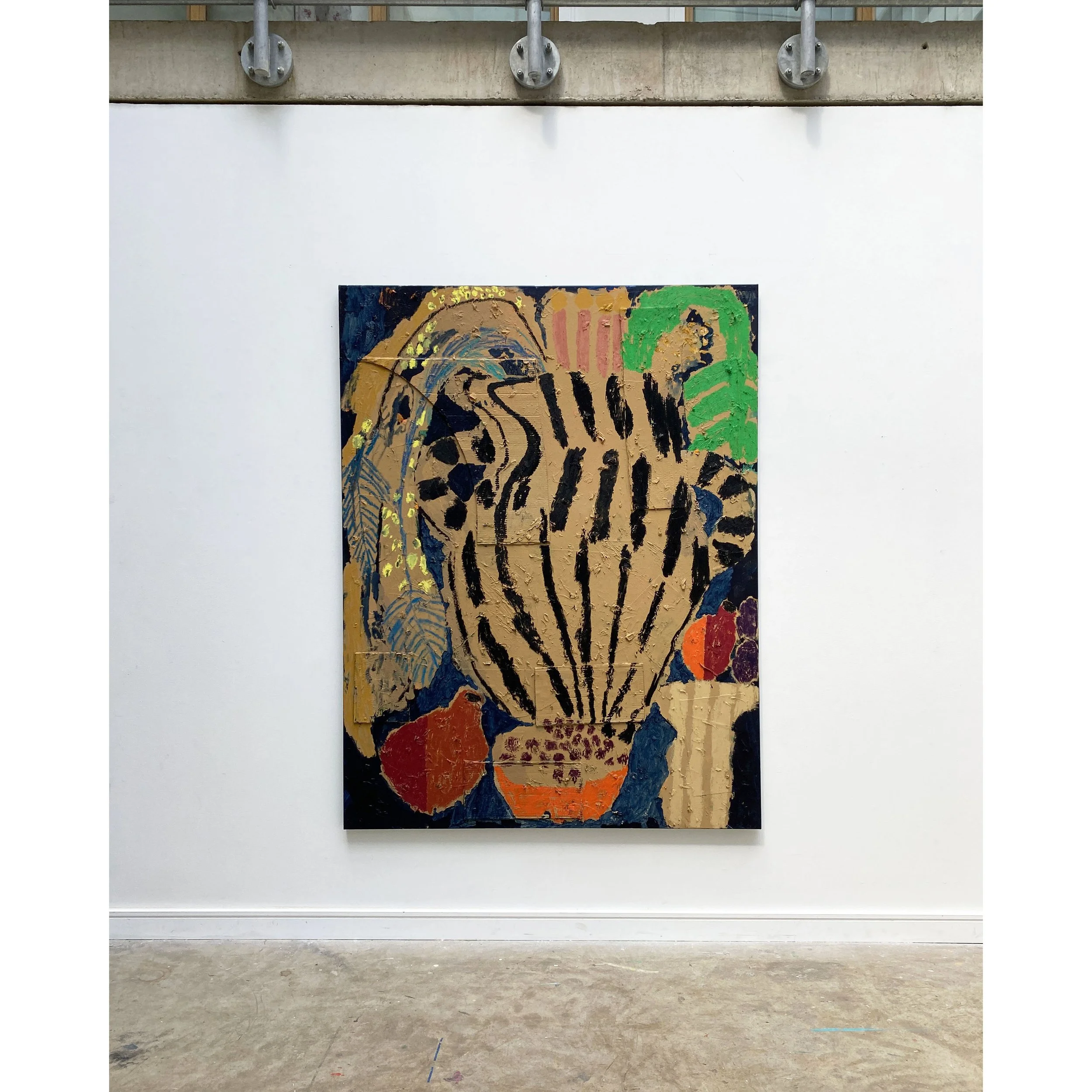 Mimosa and Poegranates on Prussian Blue In a room SQ.jpg