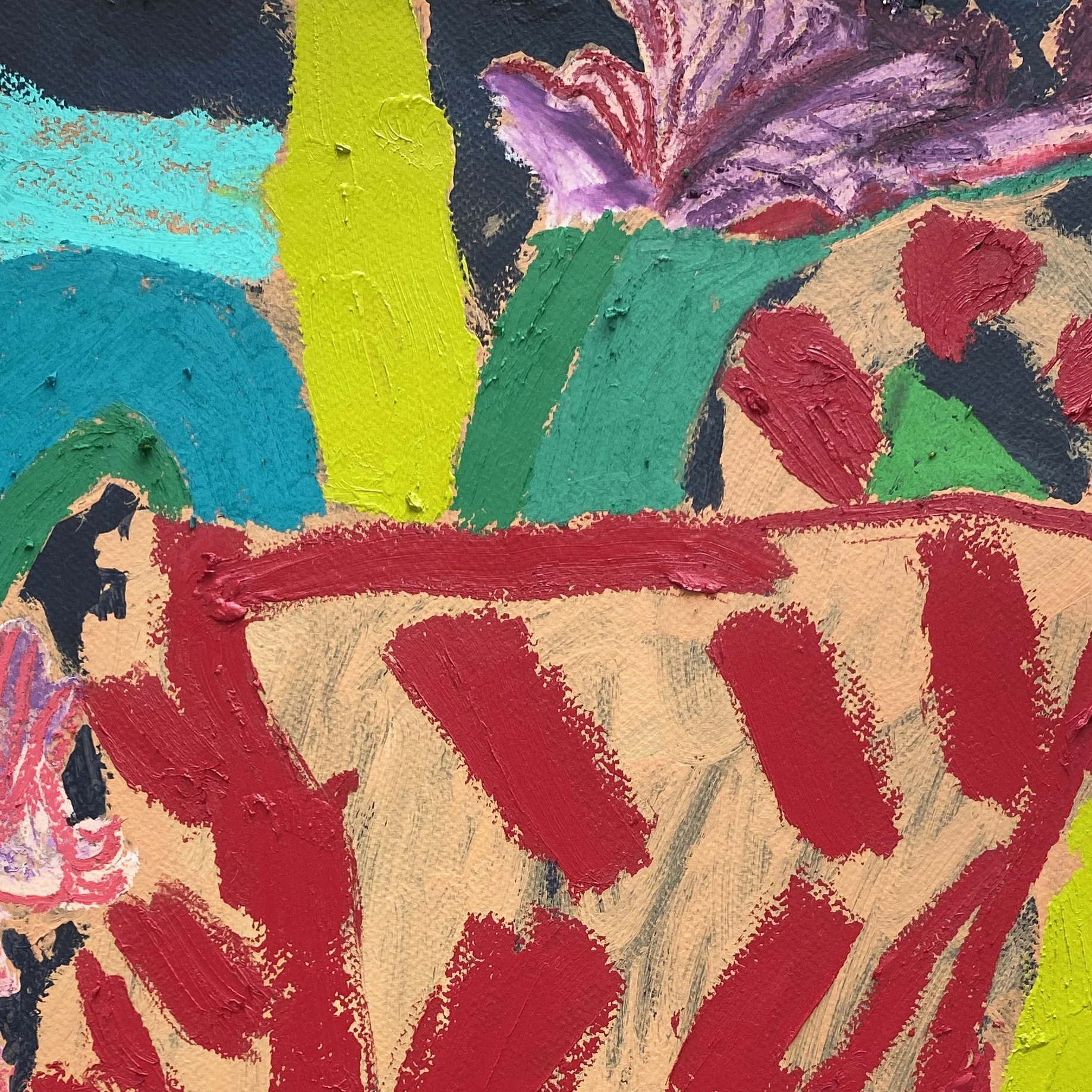 Parrot Tulips on Deep Blue 1 sq detail.jpg