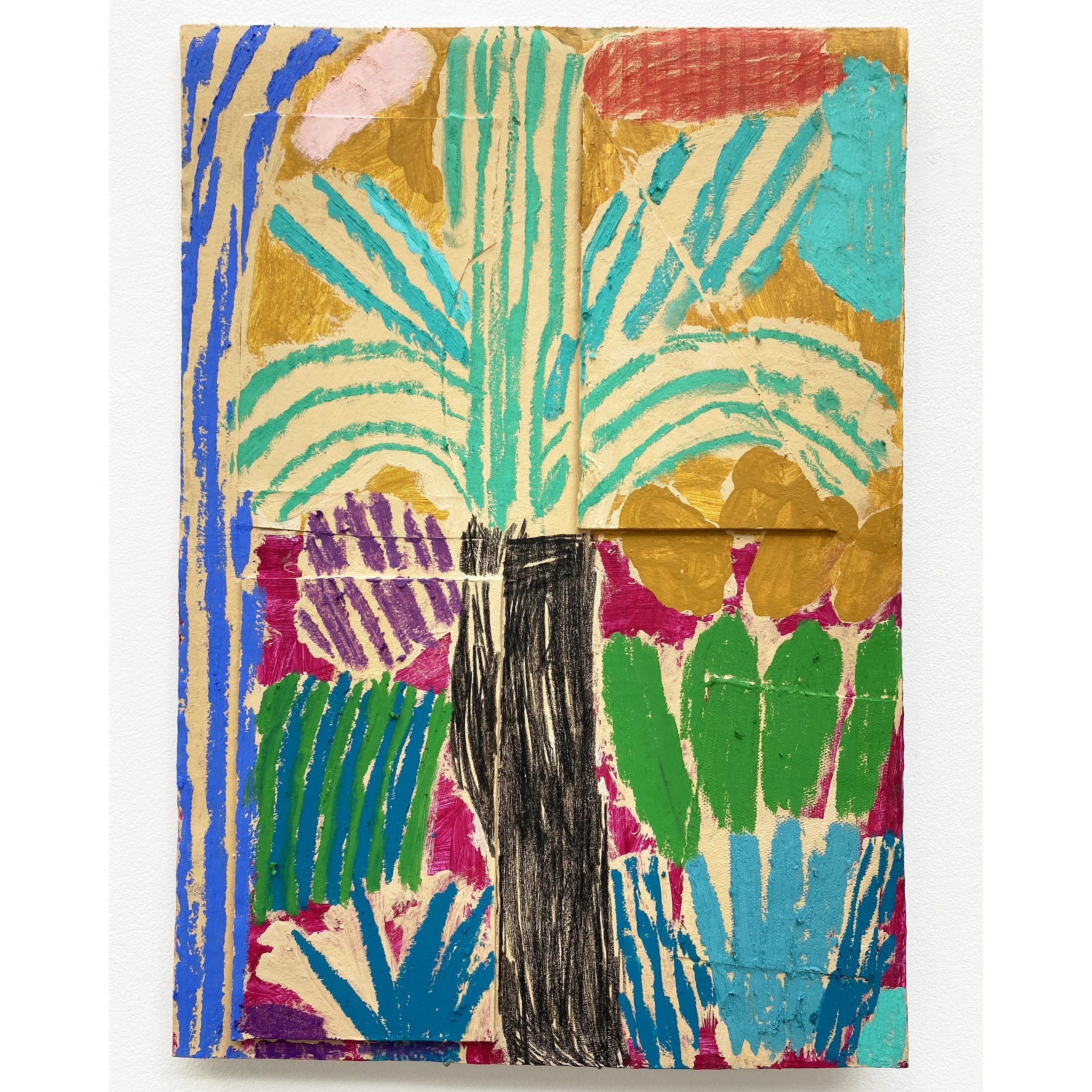 Palm Tree 1 Lg Magenta:Ochre Sq.jpg