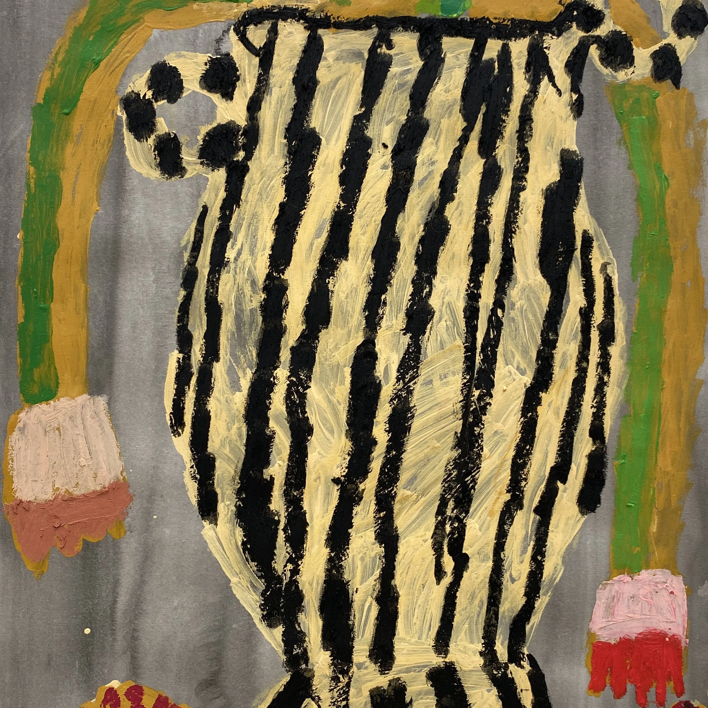 Tulips and Pomegranates on Grey Sq detail.jpg