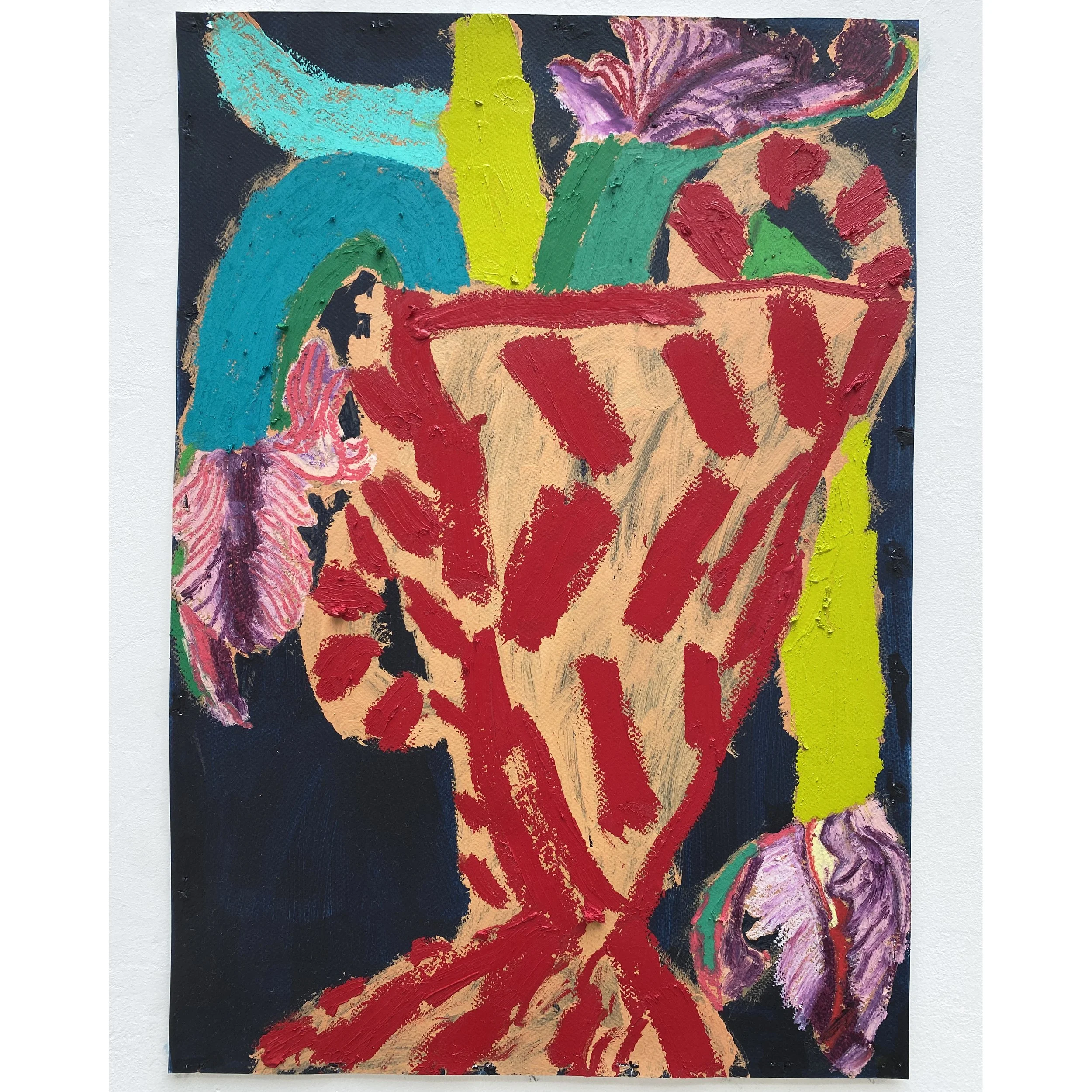 Parrot Tulips on Deep Blue 1 sq.jpg