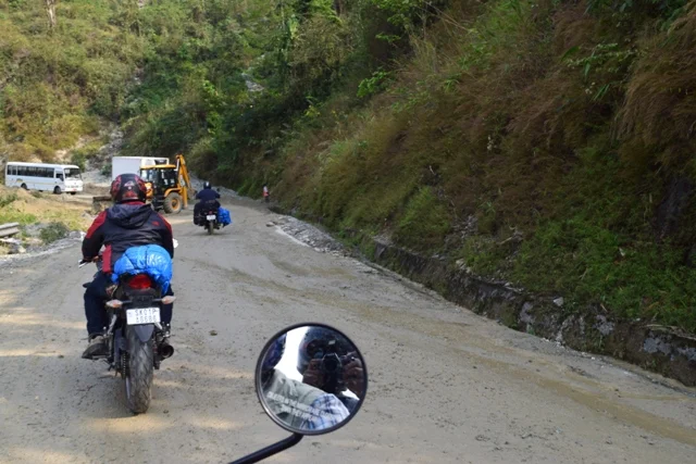 A little traffic just after Phuentsholing