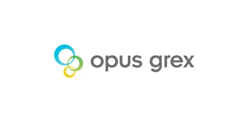 OPUS GREX : مع أن هذا الشعار يستخدم التدرجات و ألوان إلا أنه لو أزلنا هذه التأثيرات فإن الشعار لا يزال يملك شكلا قوياً.