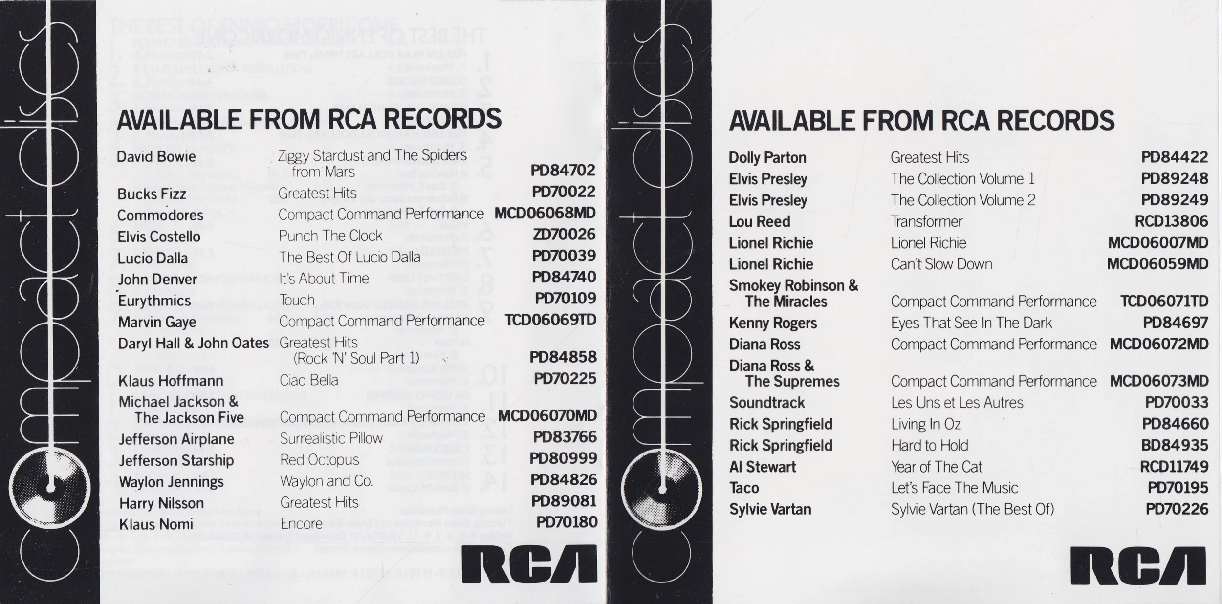 Typical RCA interior booklet pages. If you like Kenny Rogers, you're sure to dig this Klaus Nomi CD!