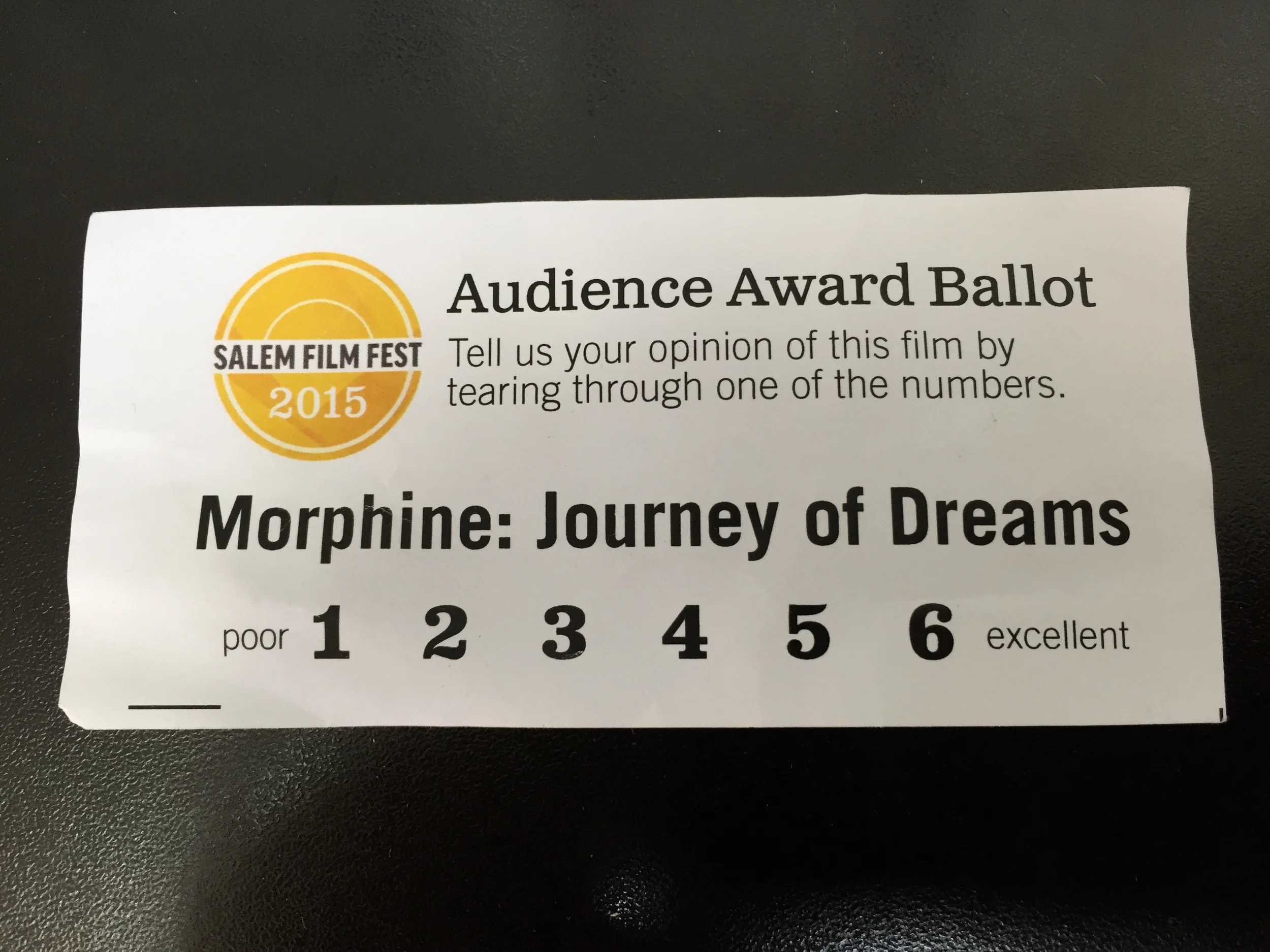 Unfortunately this ticket / ballot was required to get int the Vapors Of Morphine gig afterwards, so they probably didn't get a lot of responses. I'd give it a 5.