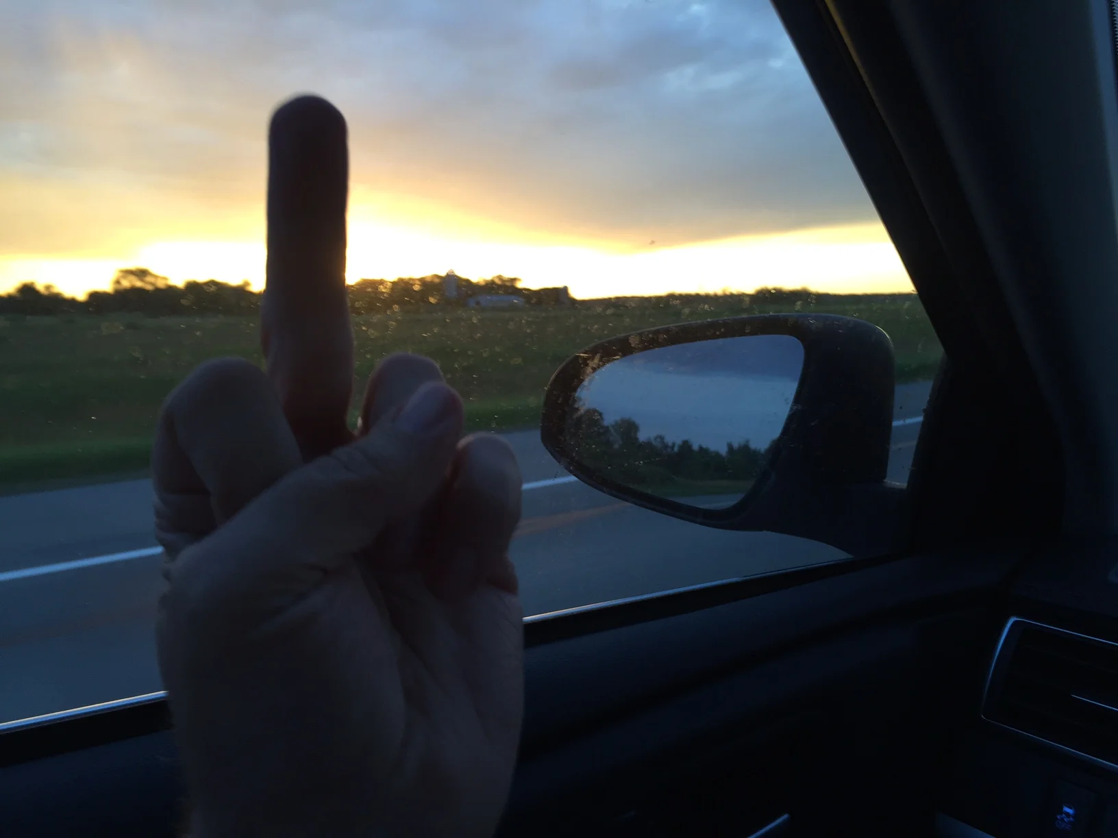 Perfectly encapsulates my mindset as I head to Walker through farm country with the setting sun about to abandon me.