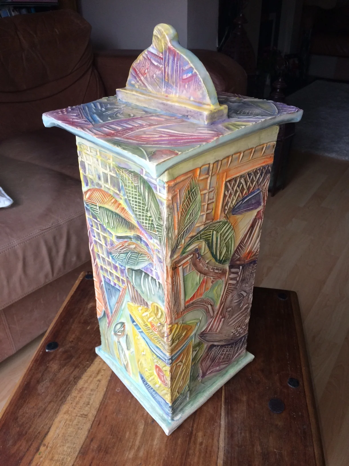 Lino Block Vase Print