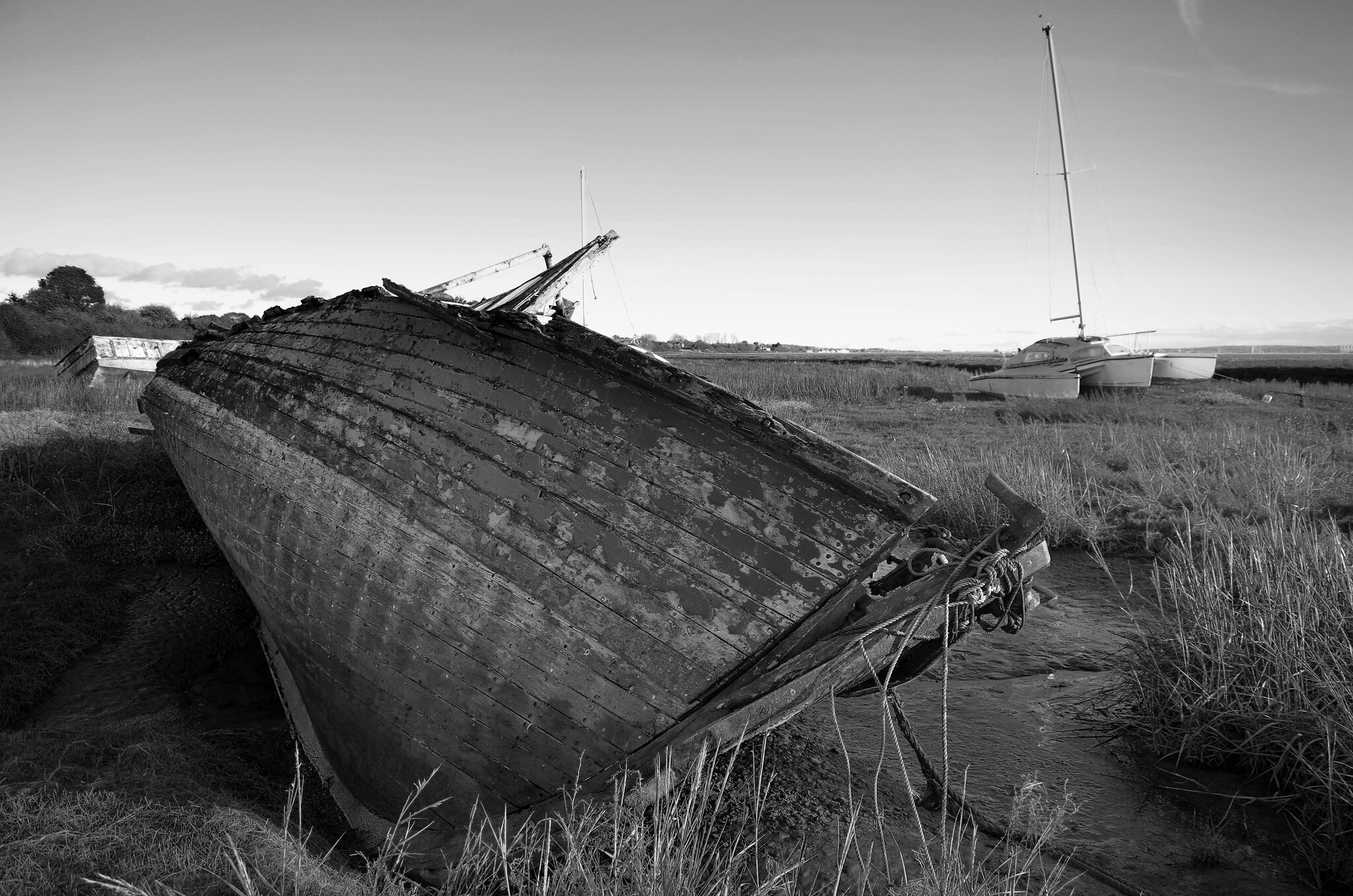 Boat beached on Heswall