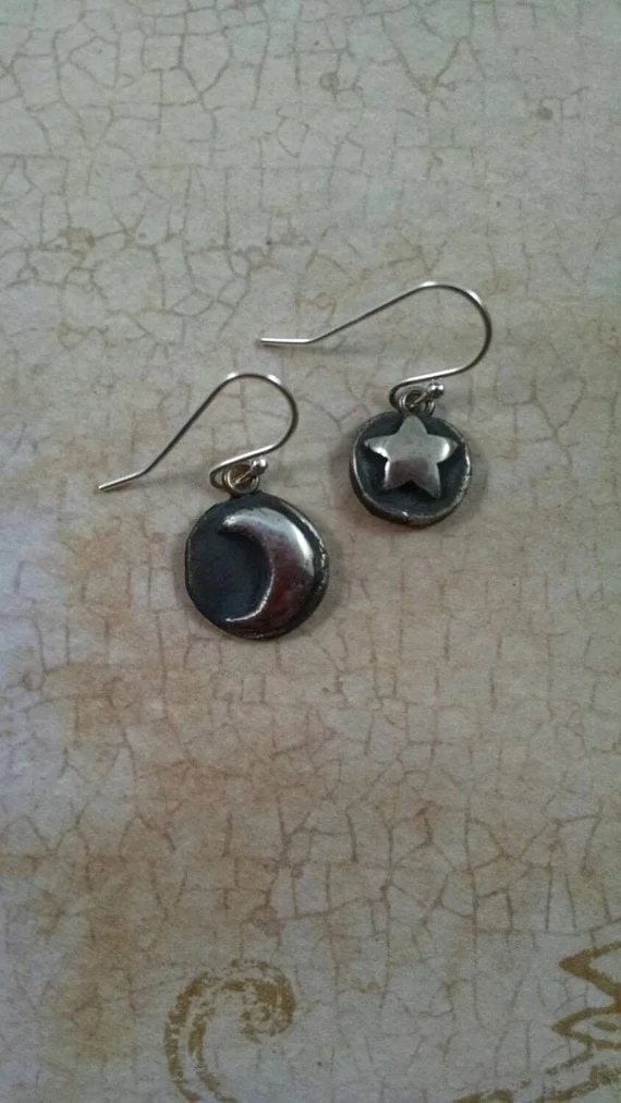 Moon and Star Earrings