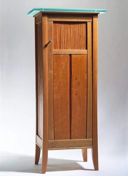 One Door Cabinet with Glass Top