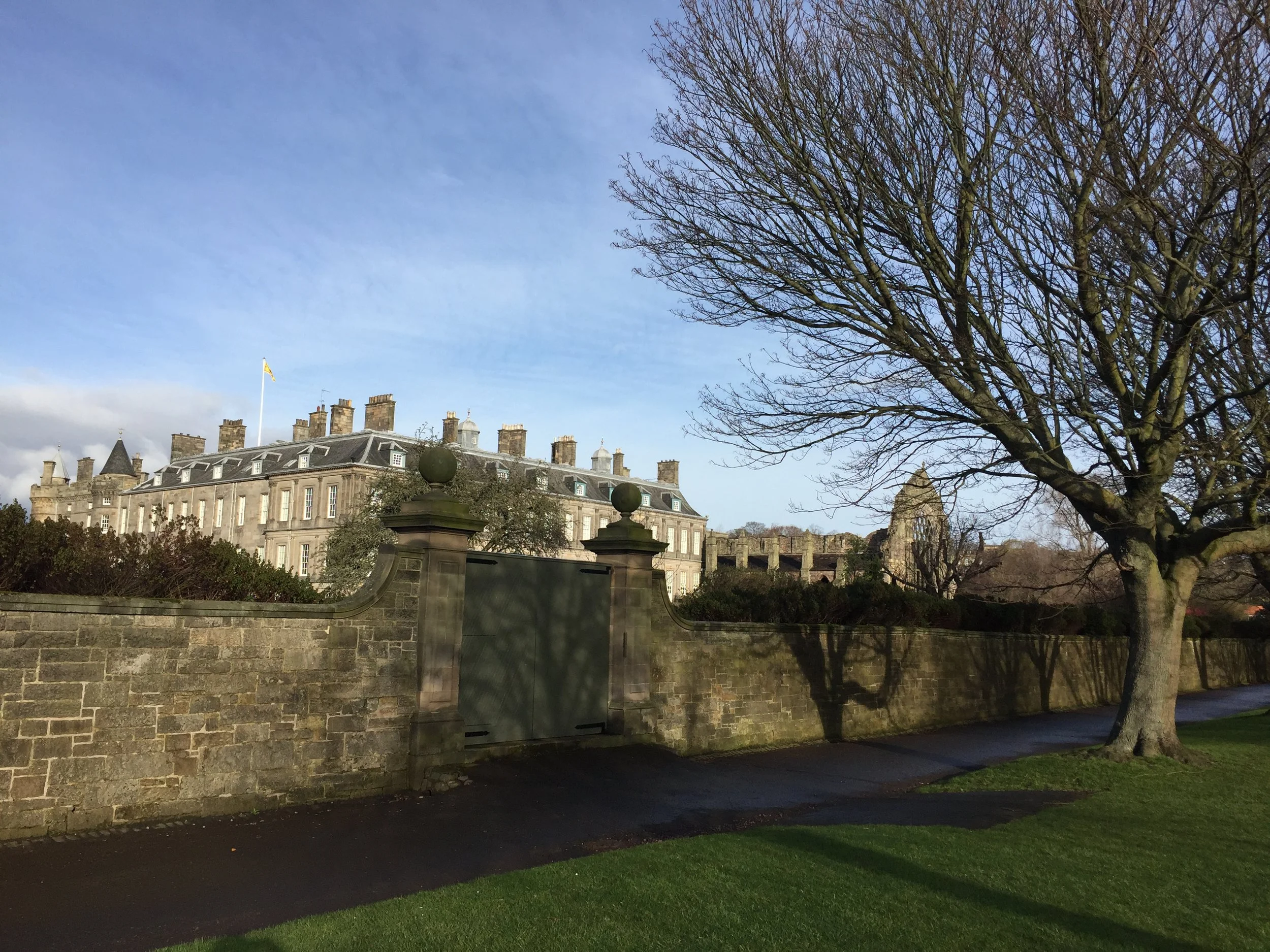   The Palace of Holyroodhouse  is where the British Royal Family hangs out when they are in Scotland and are not at their own private castle (Balmoral).&nbsp; 