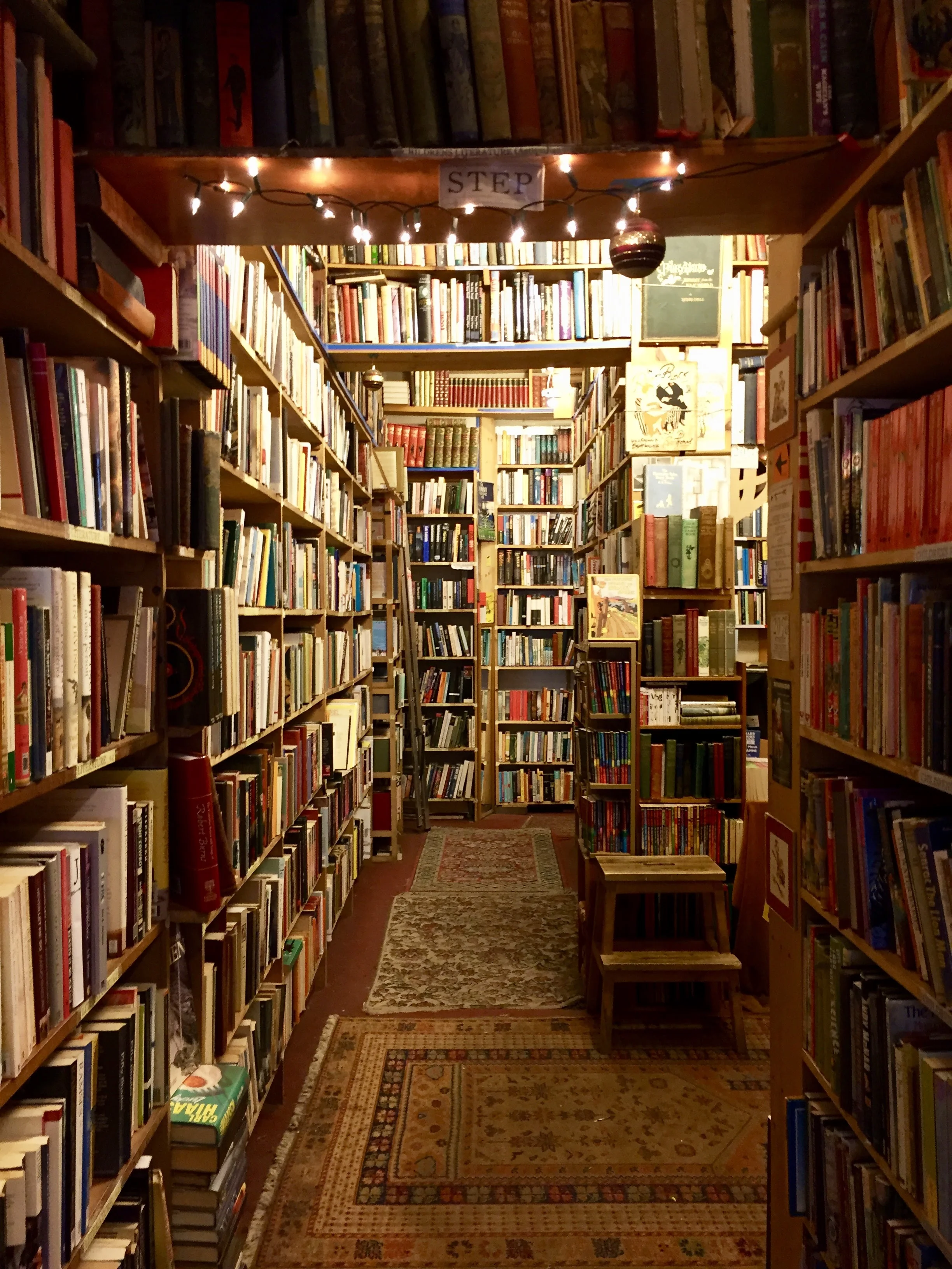  Photo credit to Danielle. Bravo to her for taking the time from some serious book browsing to take this shot of one of the bookstores we got lost in. 