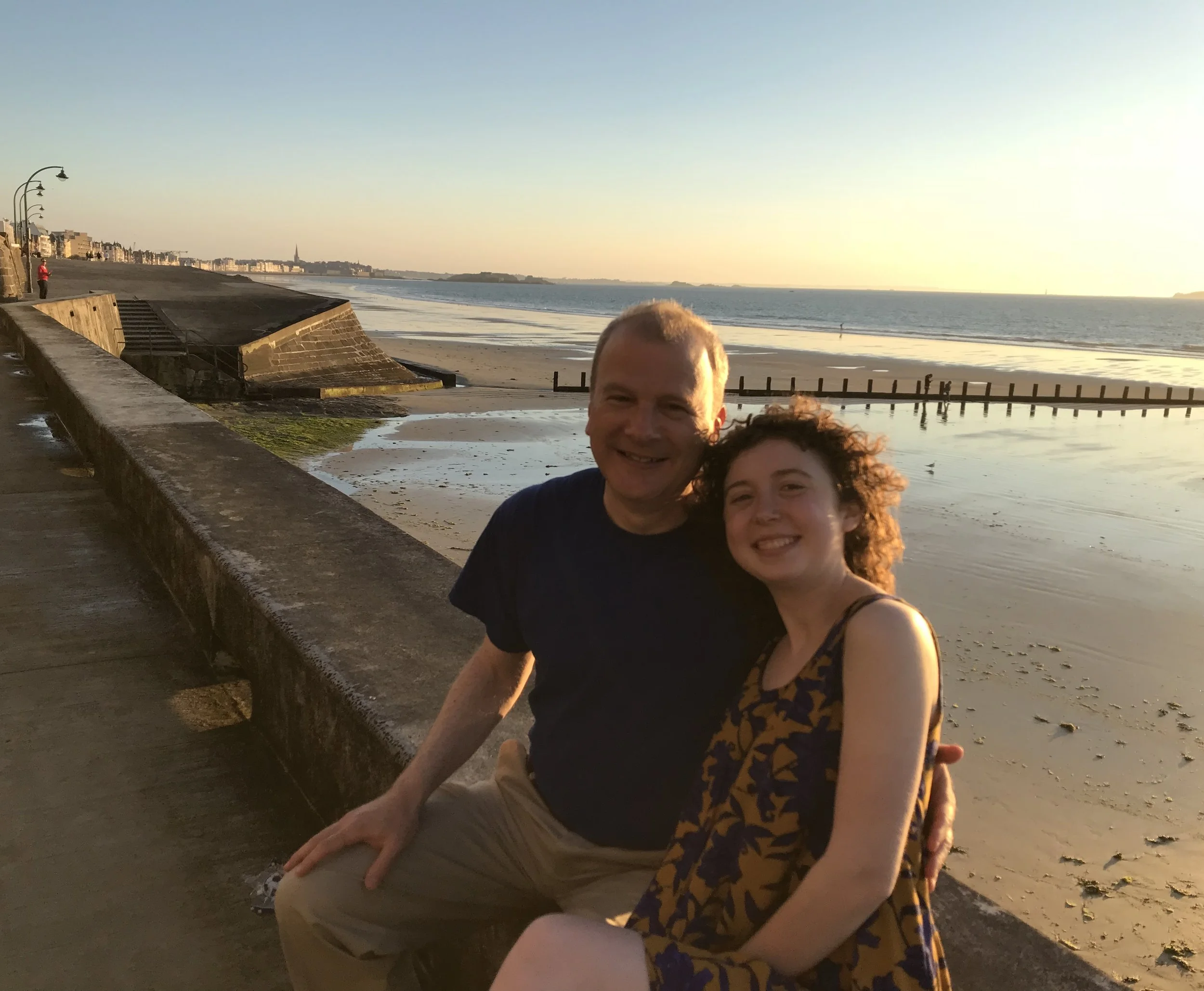 A rare father-daughter shot at the beach in Saint-Malo. Au revoir, Bretagne. A bientôt. Farewell, Brittany. See you soon.