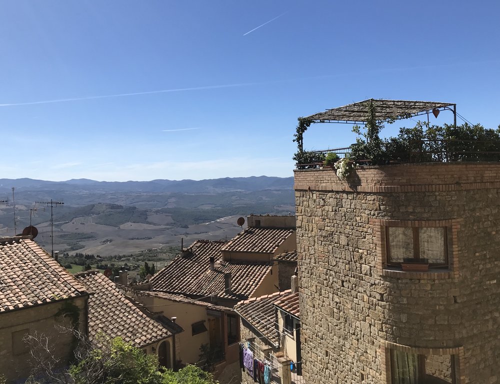  As per my usual routine, I searched for and found my home. Here it is, complete with a rooftop patio overlooking the Volterra hills. Come visit me! 