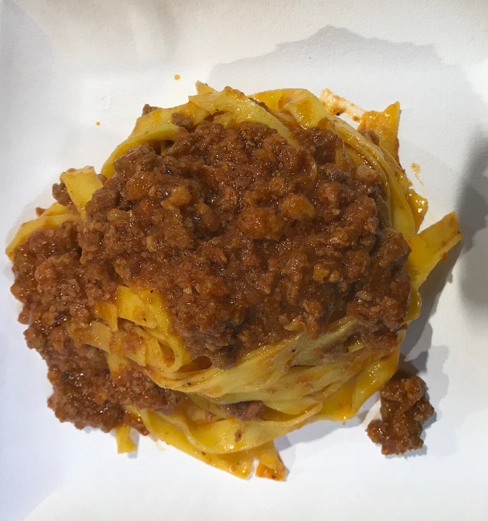  Here’s the star of the show in most Bolognese restaurants: tagliatelle bolognese. It was out of this world. 