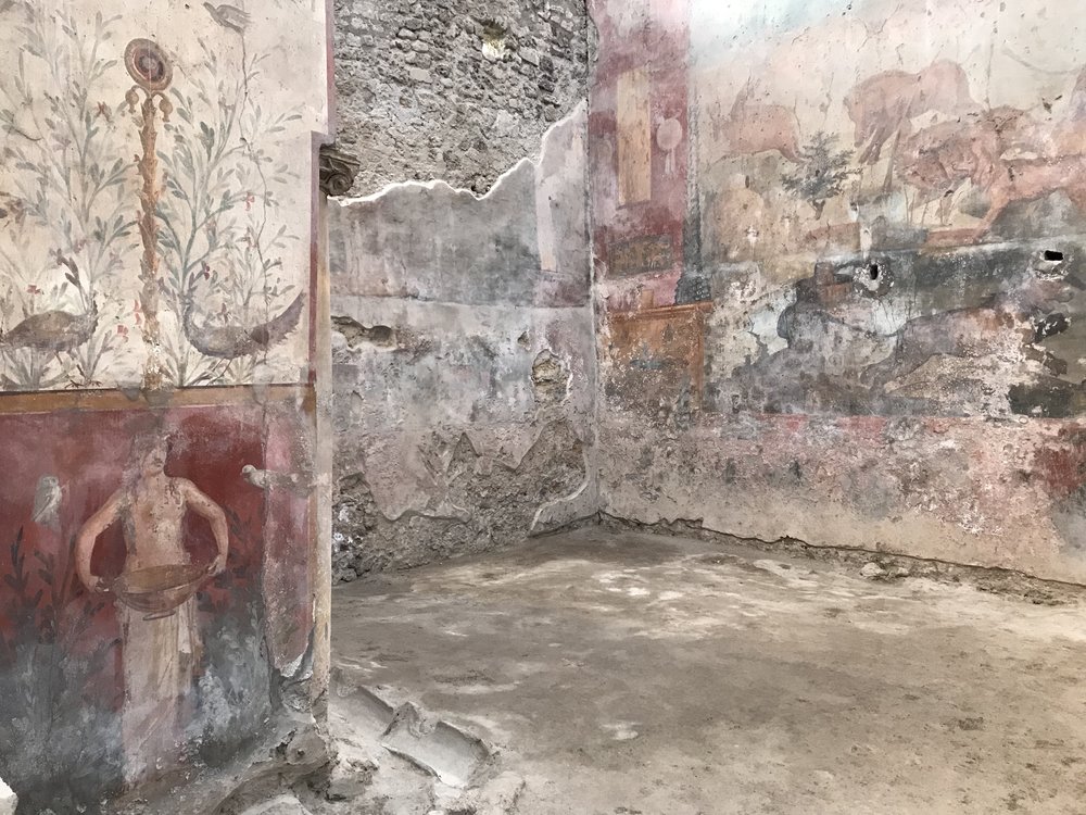  Here is an example of the vivid paint and murals still visible in some of the ruins. 