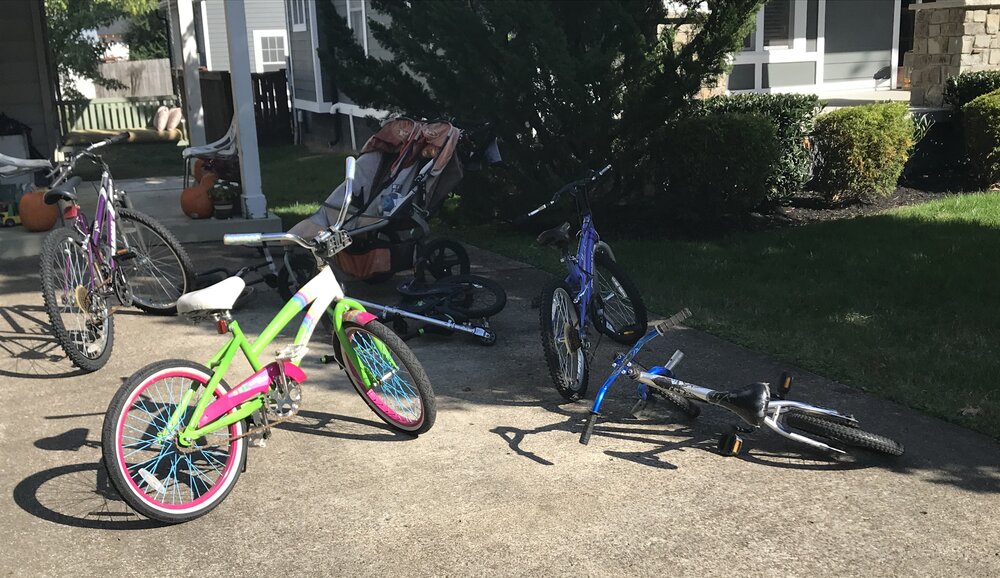  Most bikes here belong to kids. Do you think they would ride with me? 