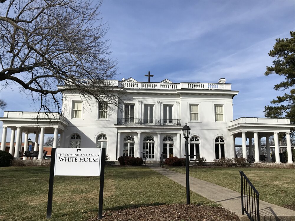 I sometimes ignore the signs saying “Private Property” and run up the hill on the campus of this religious school.  They may have wanted to rethink their White House association over the past few months. Then again, probably not. 