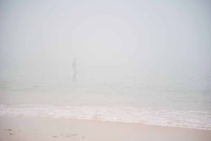 Surfer in the mist - Cornwall