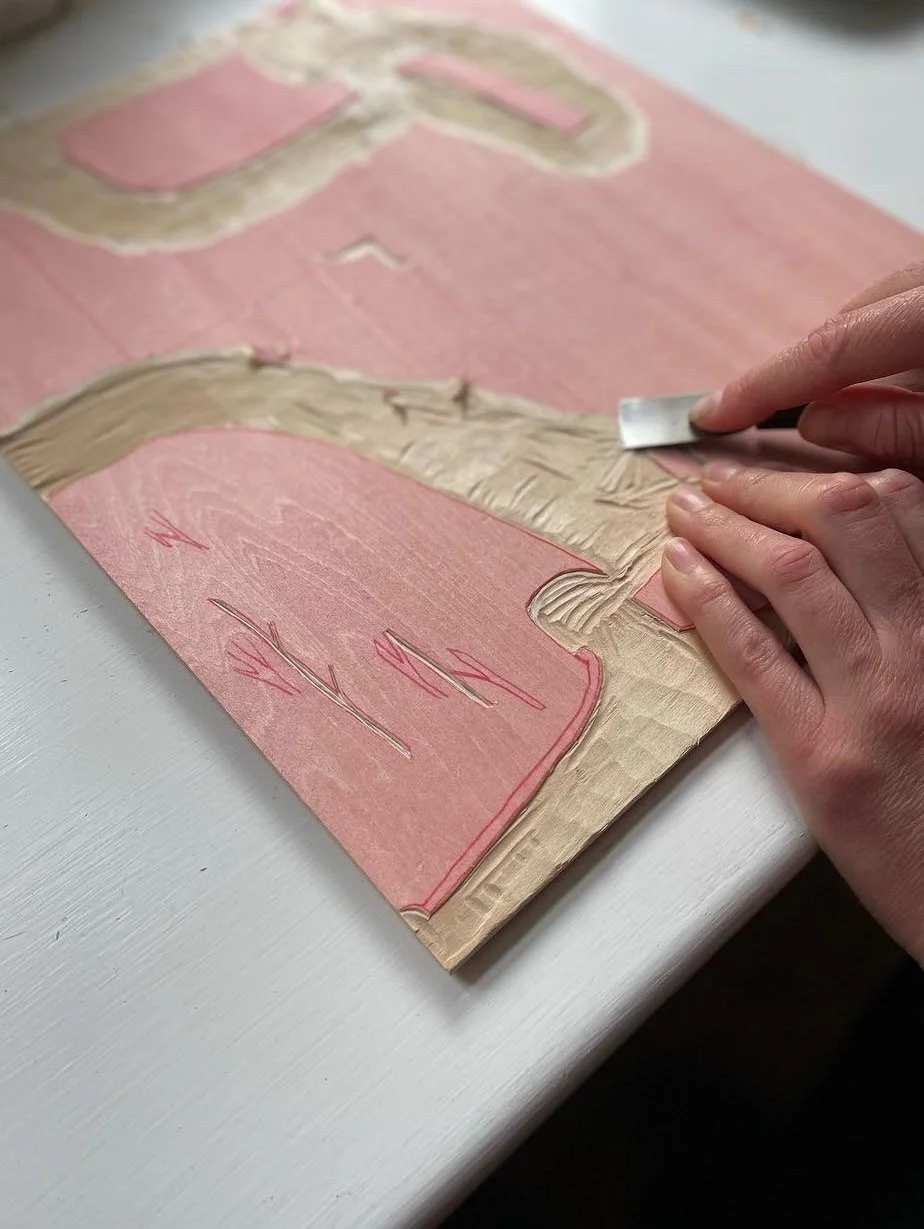 Mokuhanga one-to-one tuition UK workshop