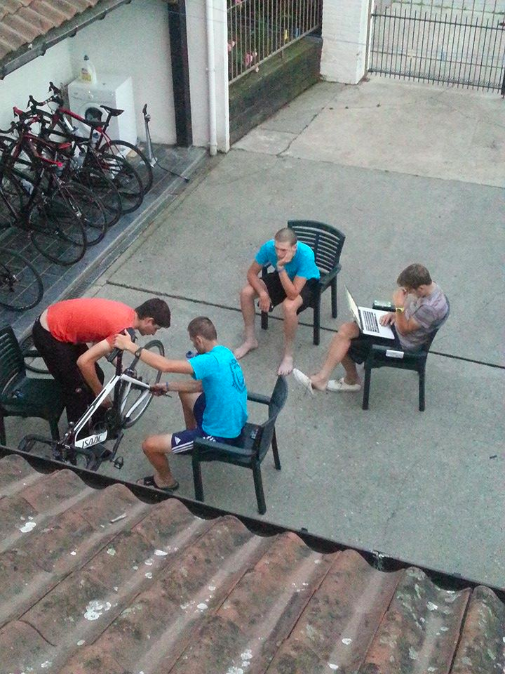 The tremendous support of my Academy brothers helped fuel me through my low points. Here pictured assisting me with mechanical issues at 10pm (yes really) before a race day. I’ll never forget their willingness to help, despite having their own races to worry about. Bertem, Belgium- 2014