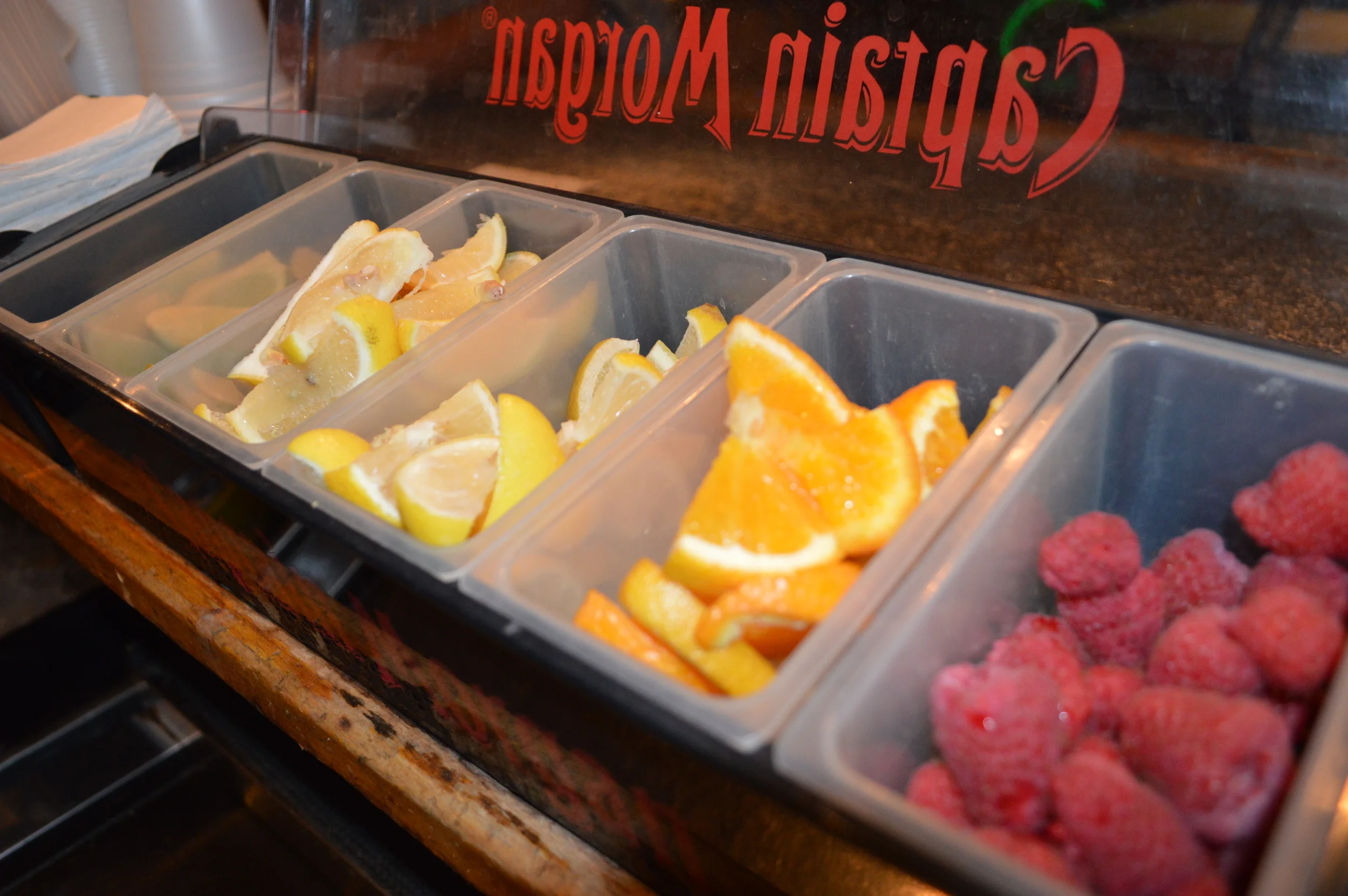 We use fresh seasonal fruits in several of our cocktails