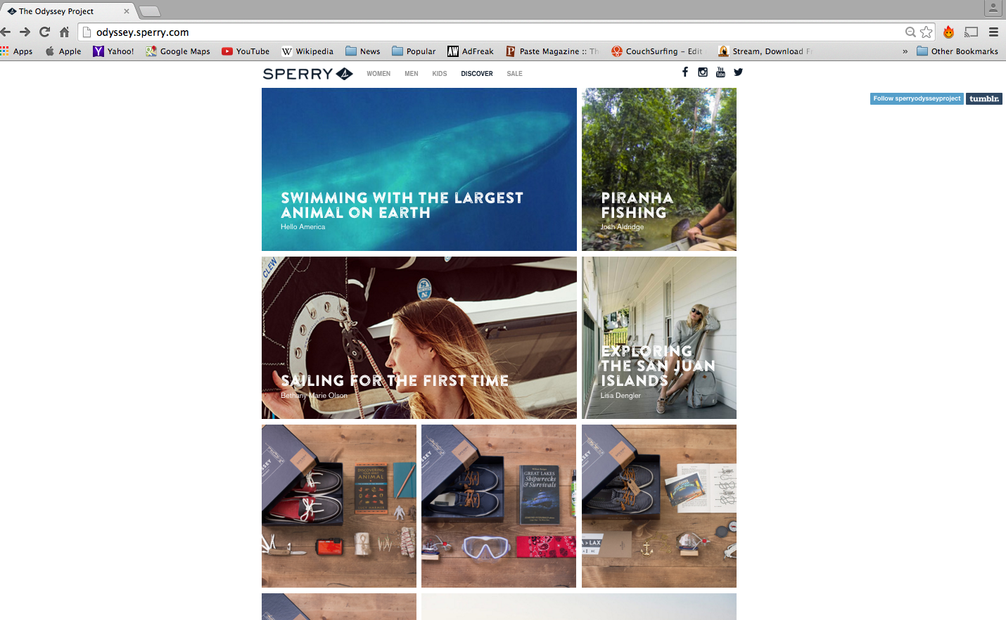  A Tumblr site was created to host and share the odysseys. 