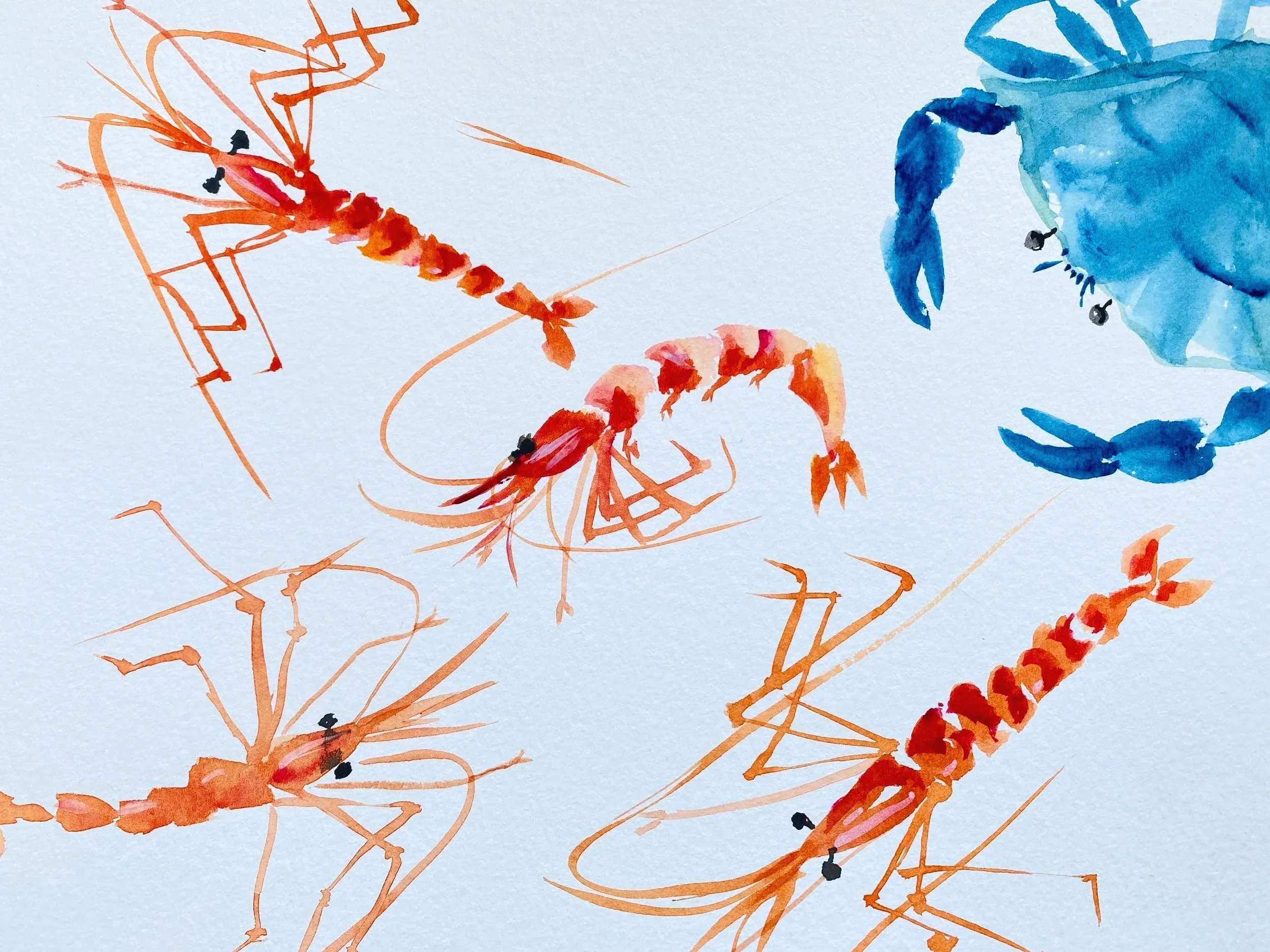 Chinese Brush Painting Undersea Creatures Live Painting and Art Sale