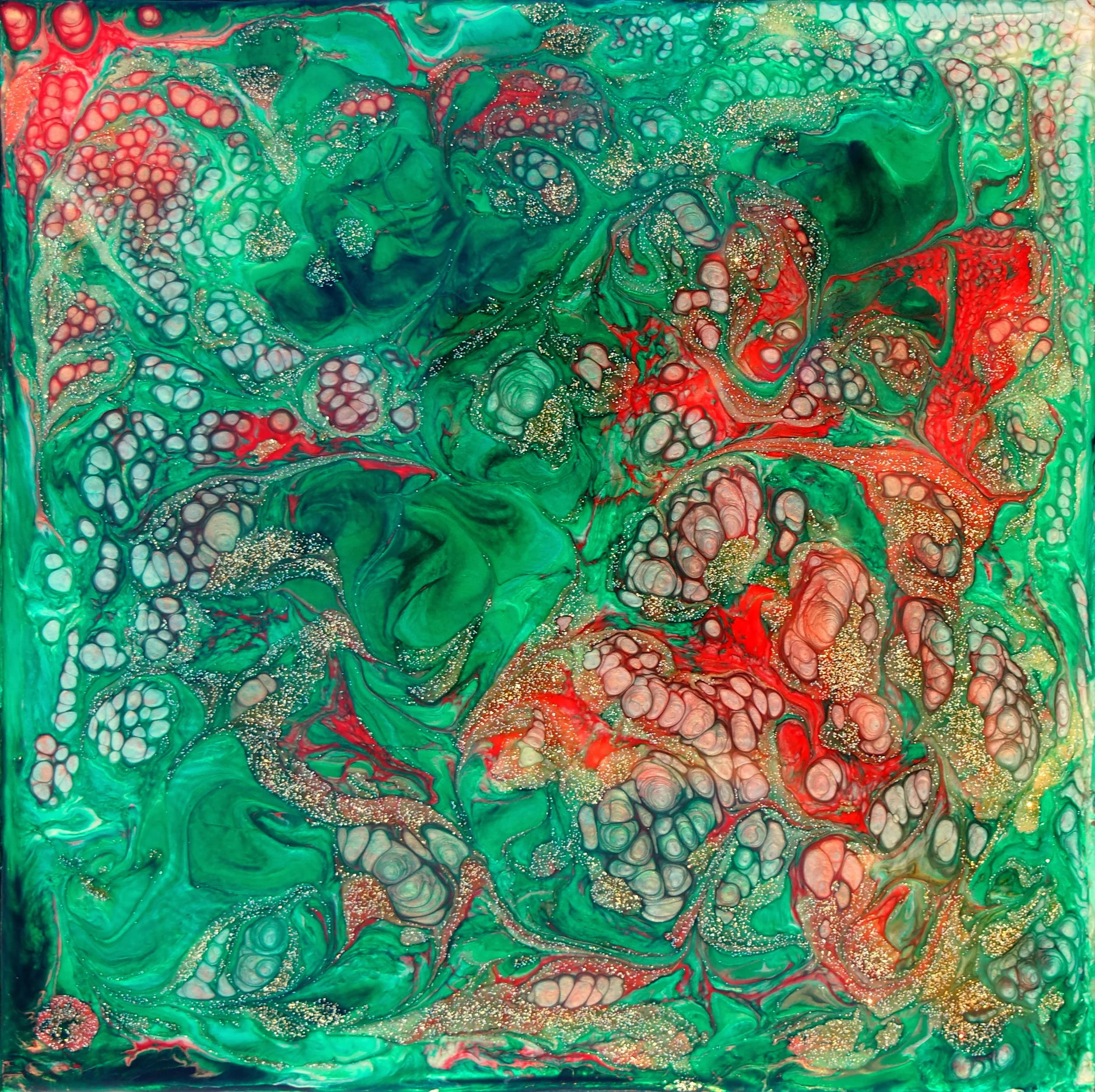 Malachite Dreaming.2014.10 x 10 inches.Pebeo Paint.JPG